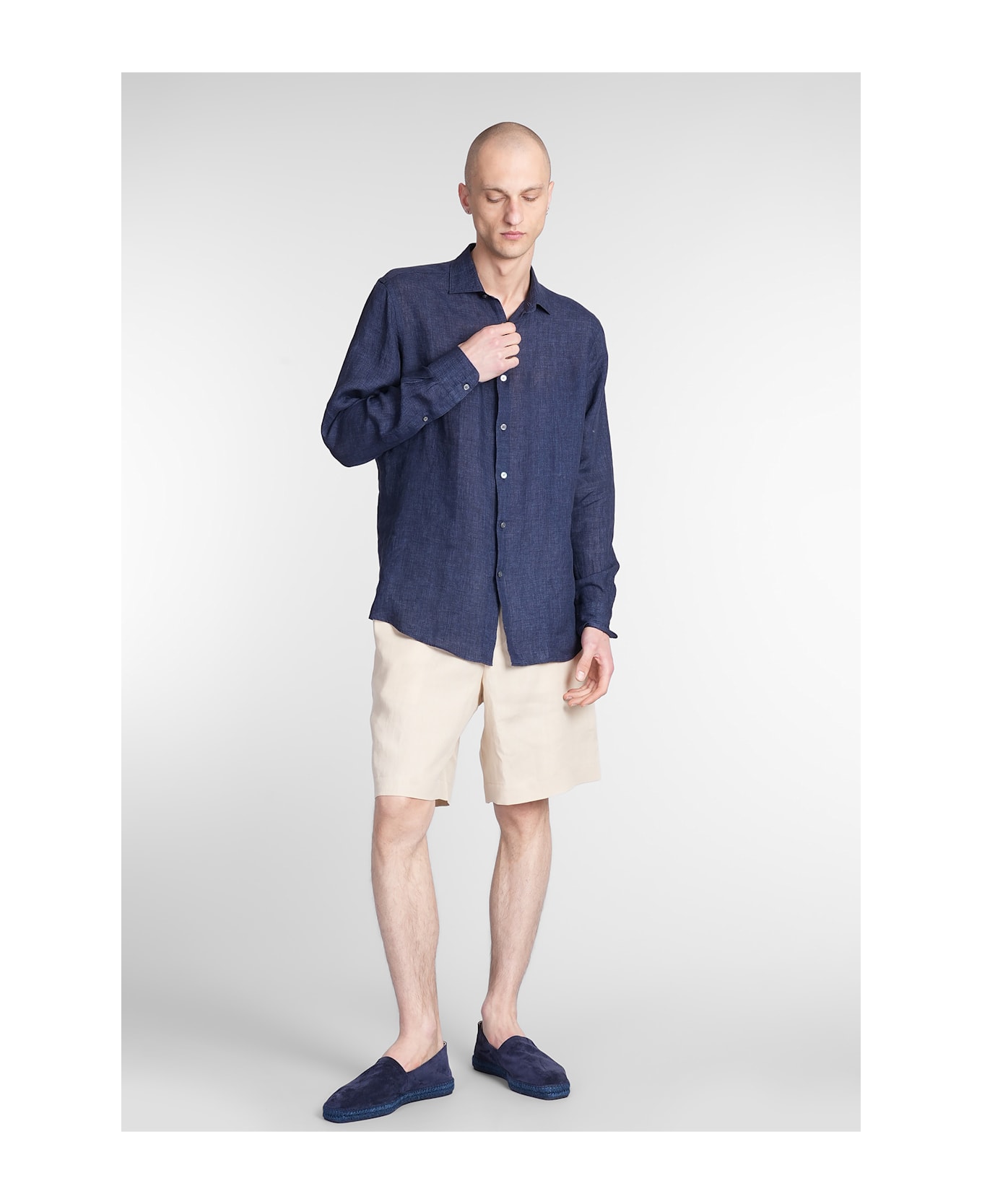 Zegna Shirt In Blue Cotton - blue