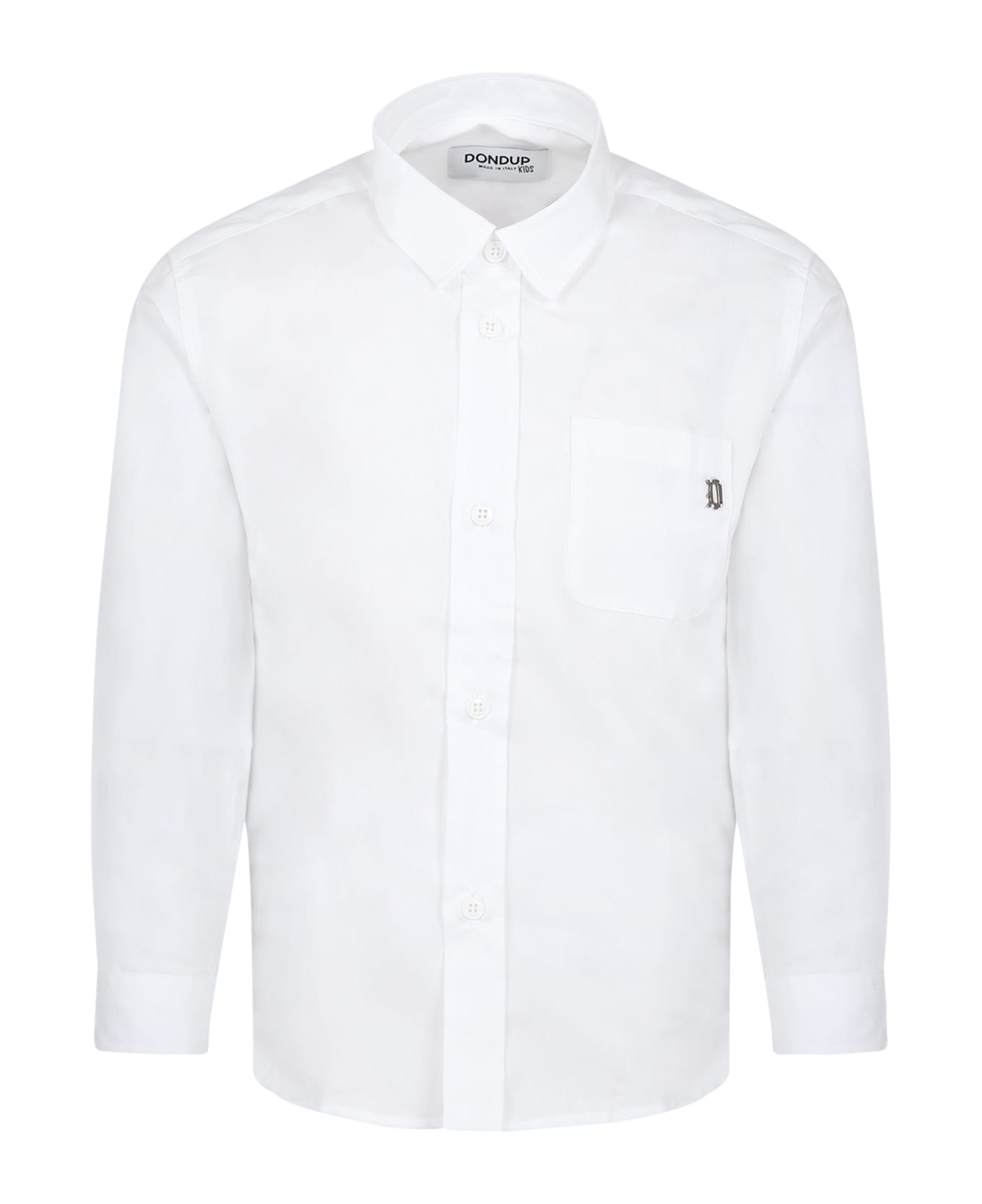 Dondup White Shirt For Boy With Logo - White