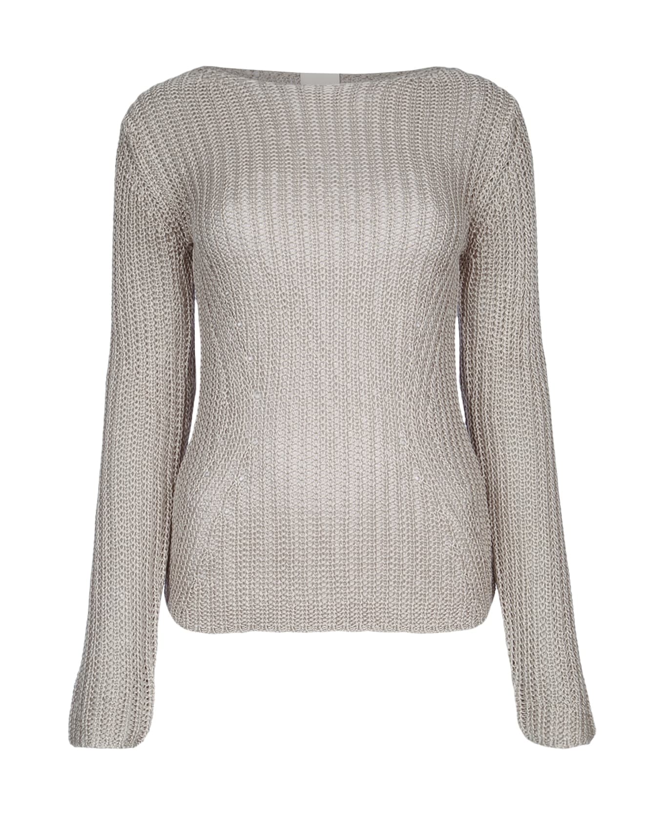 Calvin Klein Silk Blend Relaxed Swtr - Silver Lining