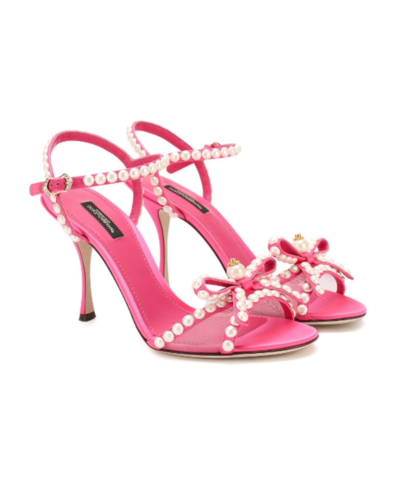 Dolce & Gabbana Pearl-embellished Sandals - Pink サンダル