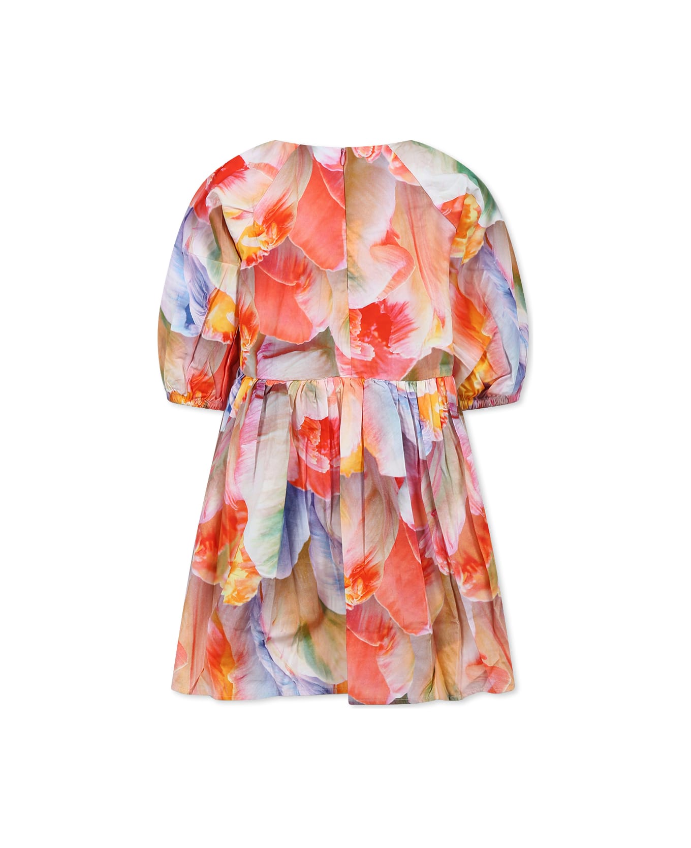 Molo Multicolor Dress For Girl With Tulip - Multicolor
