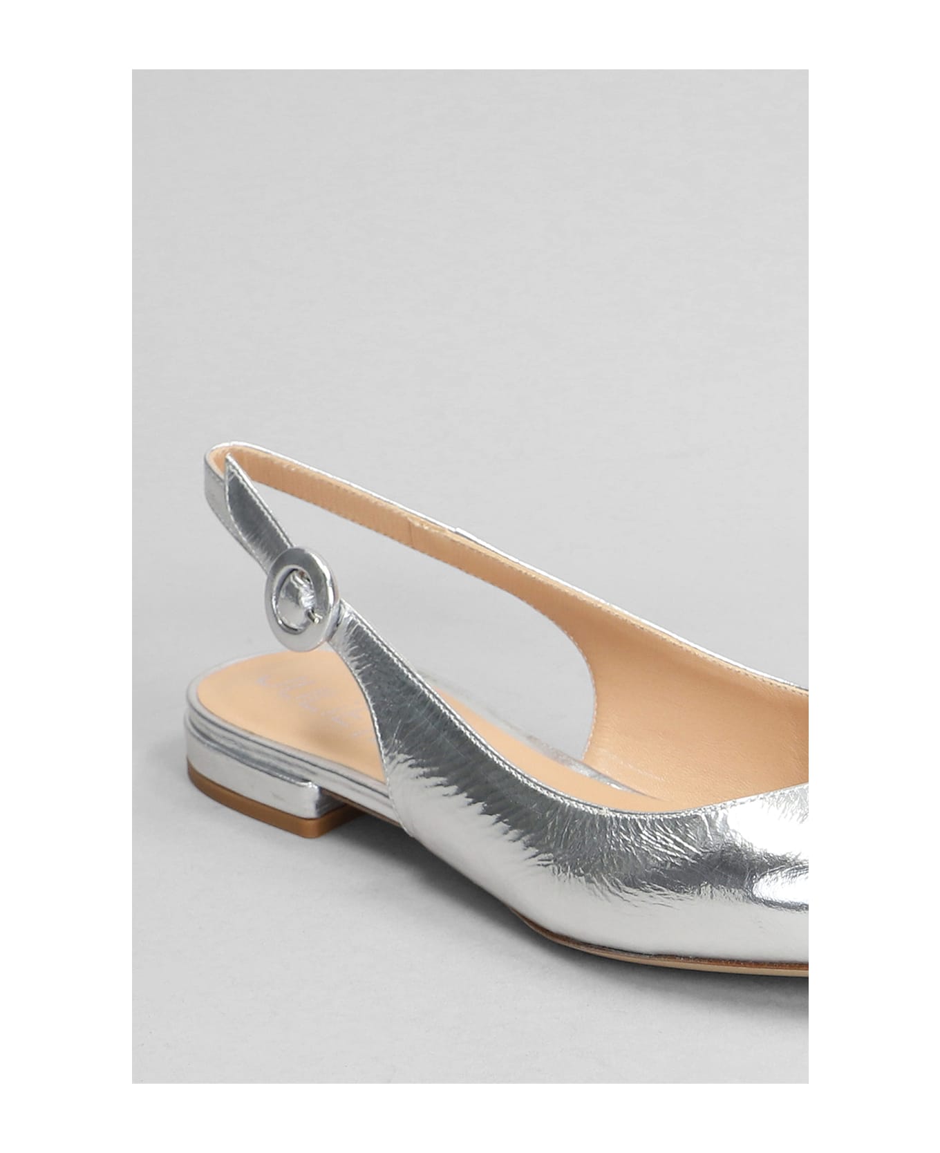 Julie Dee Ballet Flats In Silver Leather - silver