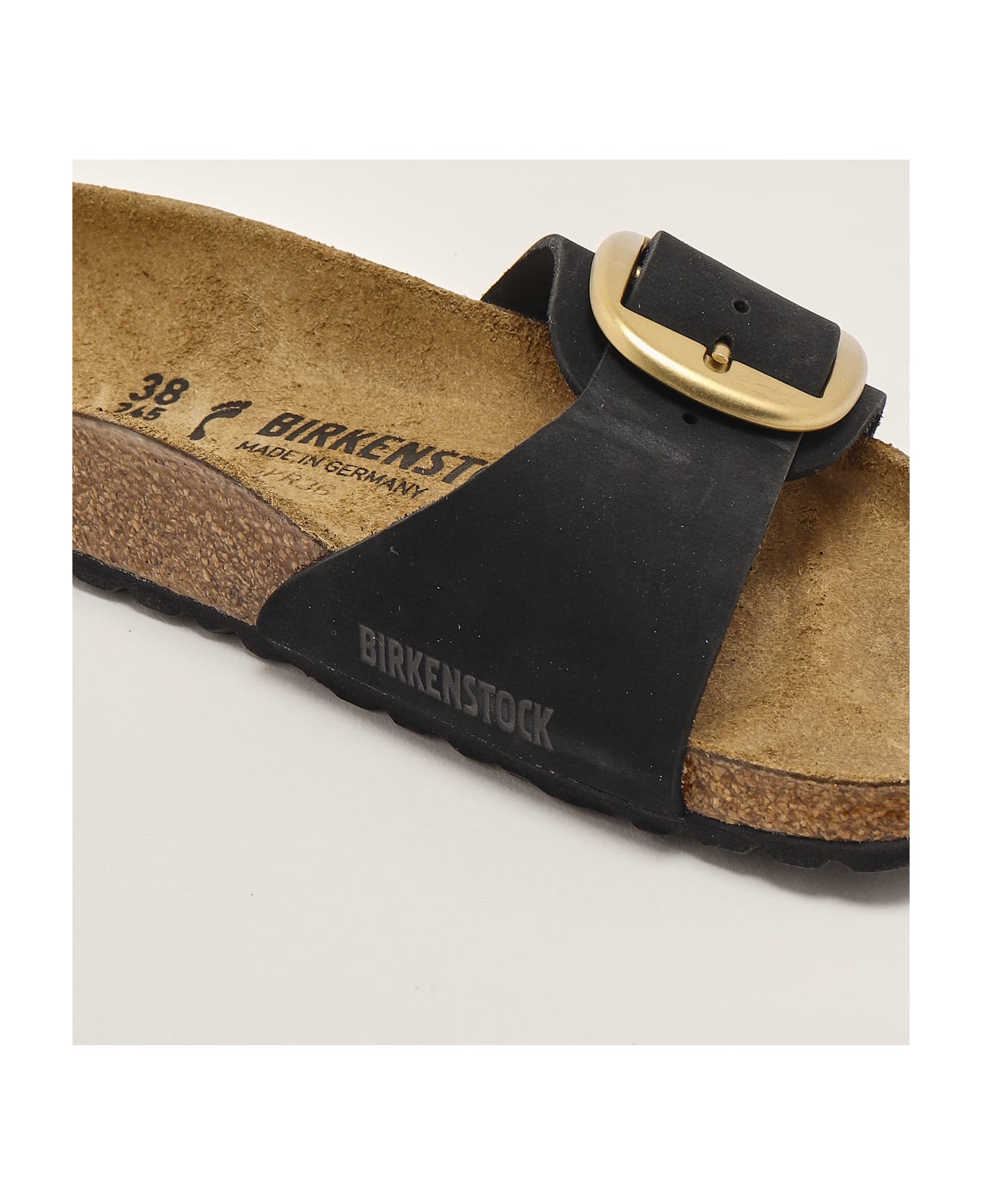 Birkenstock Madrid Big Buckle Nubuck Sandal - NERO