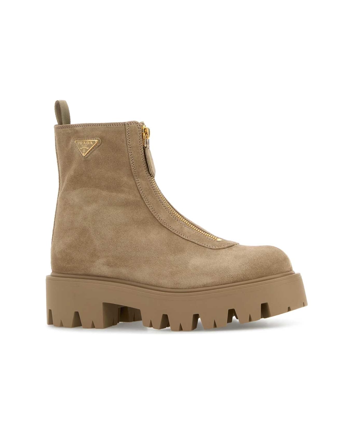 Prada Sand Suede Ankle Boots - DESERTO