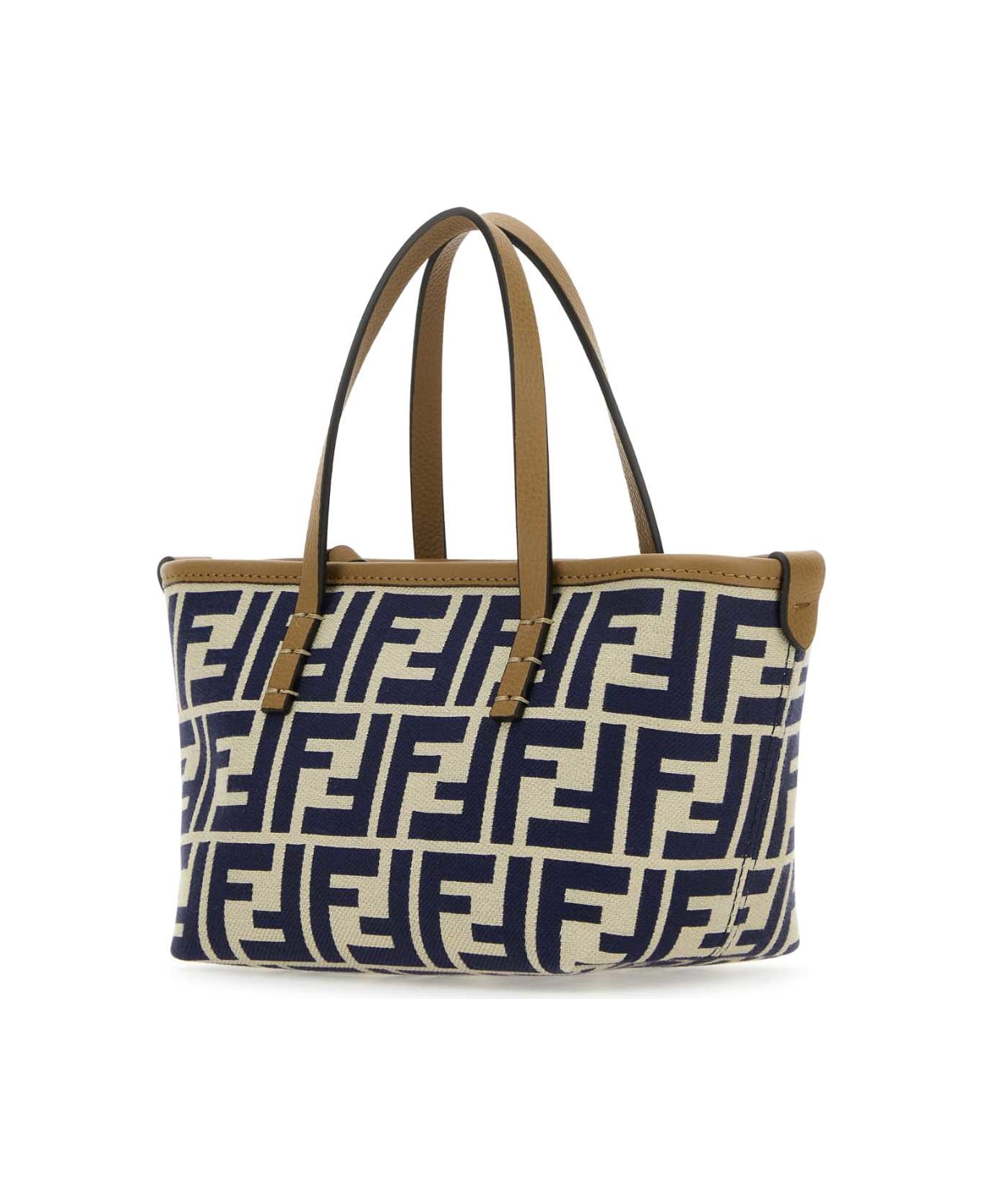 Fendi Embroidered Fabric Mini Roll Handbag - BEIGEMIDNSANDOS