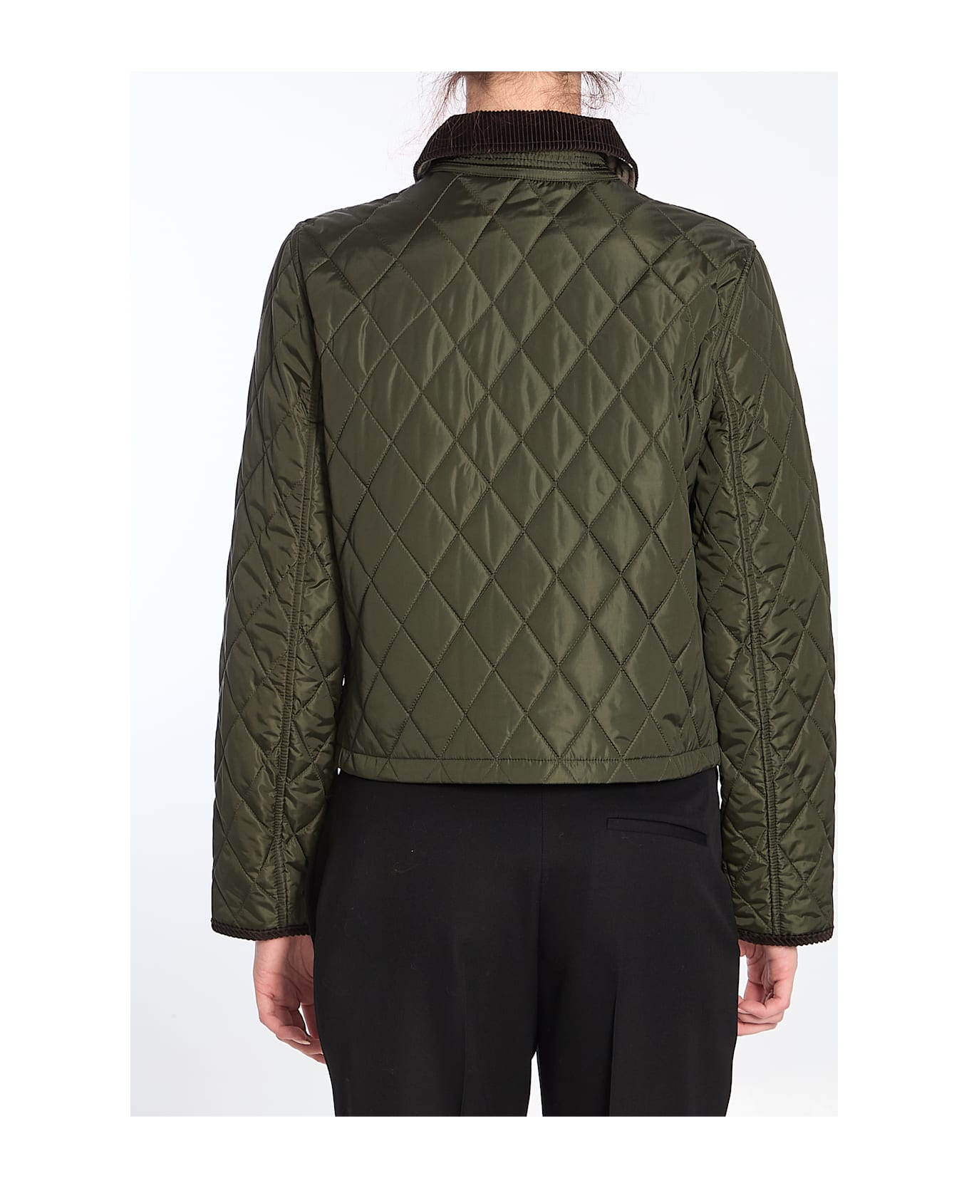 Burberry Cropped Quilted Jacket - Shale/brush Ip Check