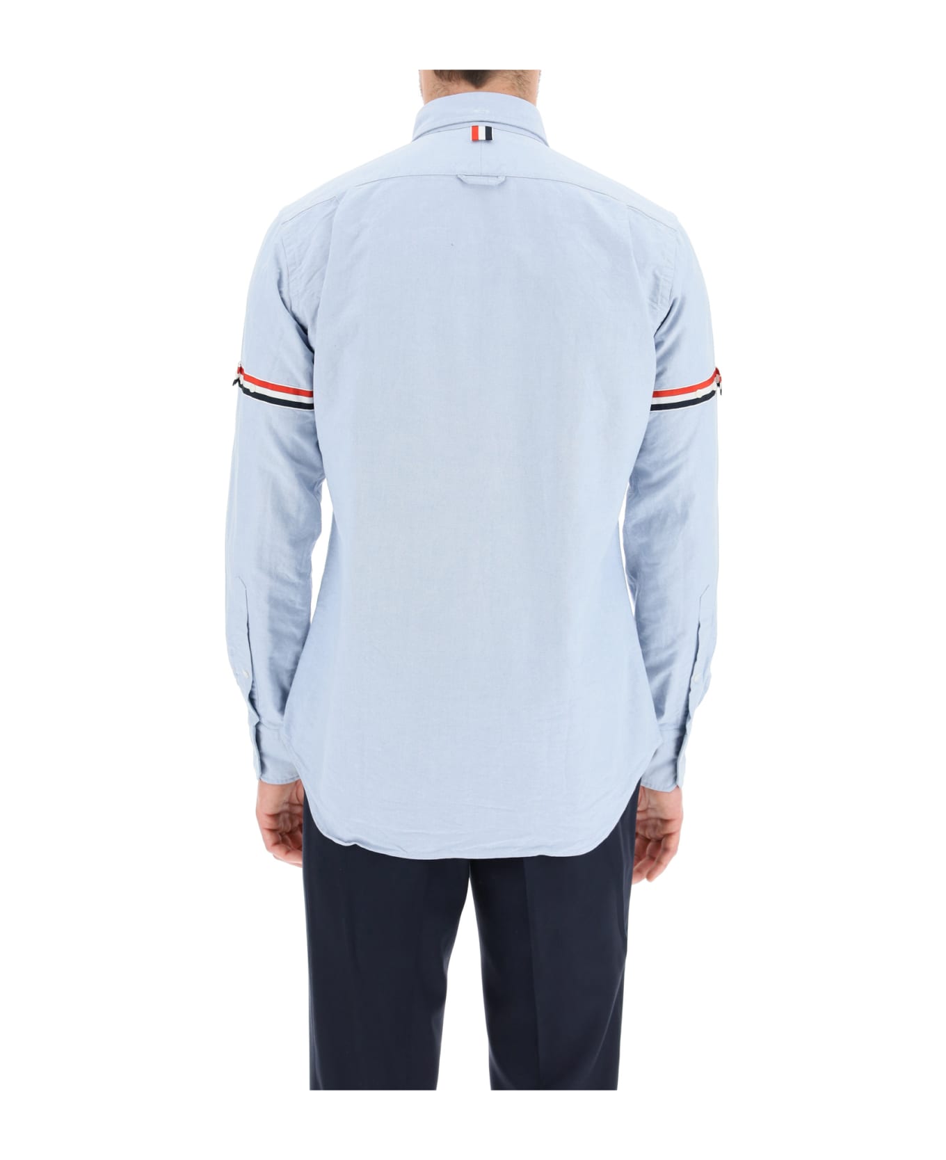 Thom Browne Shirt With Tricolor Ribbon - BLUE
