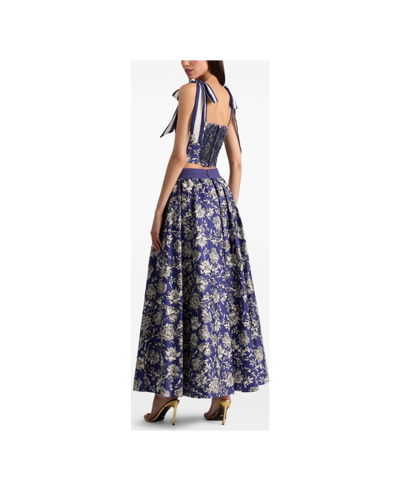 Alice + Olivia Nilda Cotton Maxi Skirt - Blue