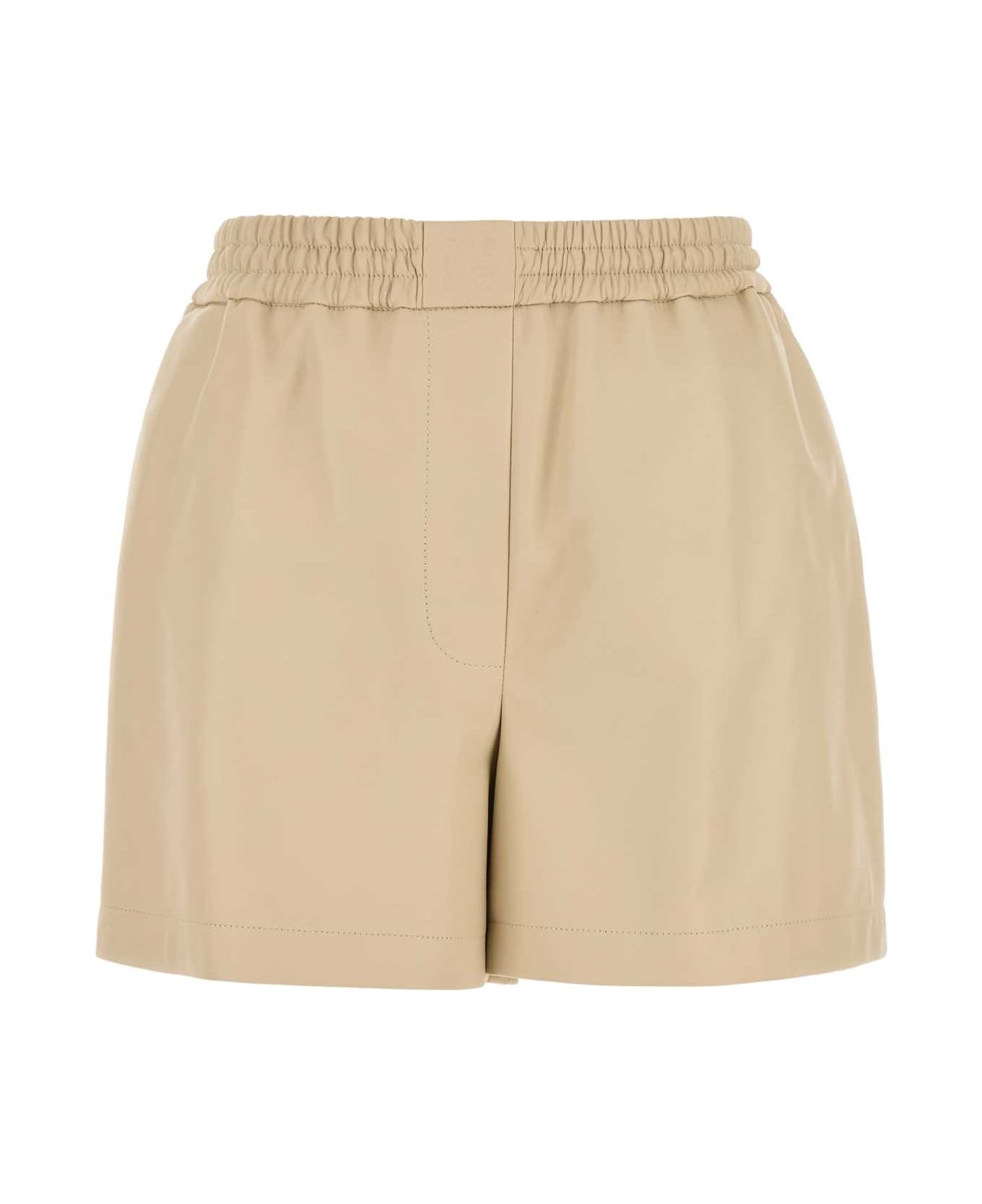 Loewe Sand Leather Shorts - VANILLA ショートパンツ