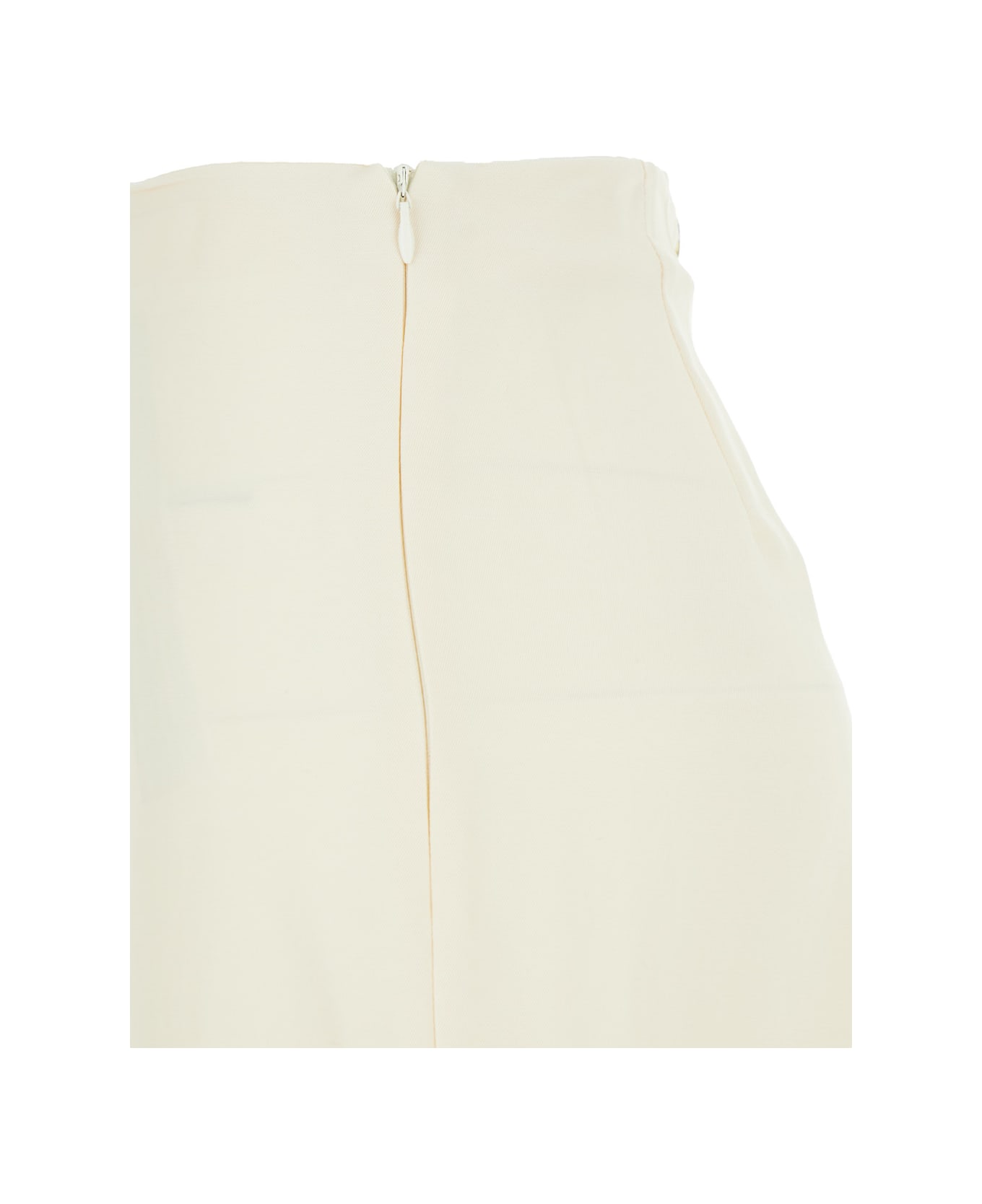 TwinSet White Flared Pants In Linen Blend Woman - White