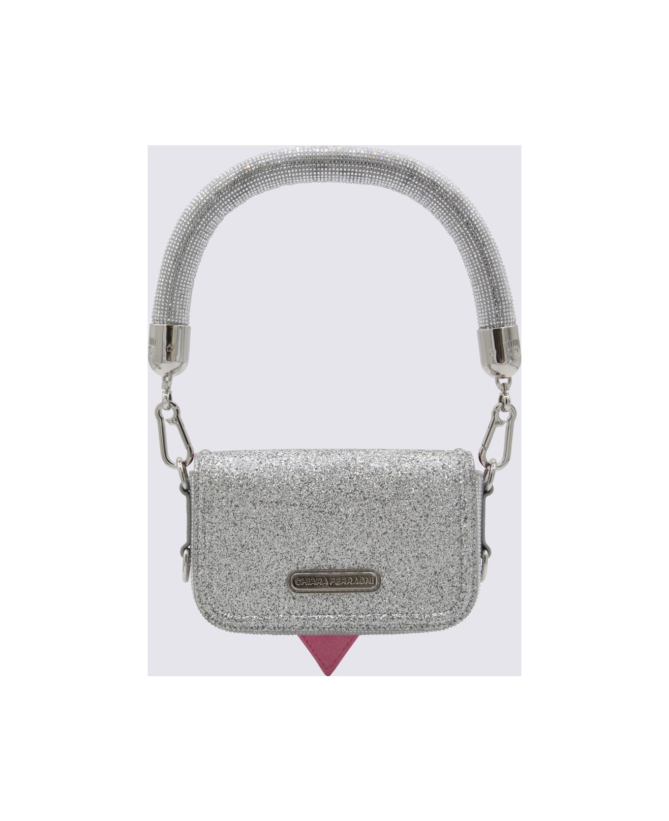 Chiara Ferragni Silver Glittery Shoulder Bag - Silver