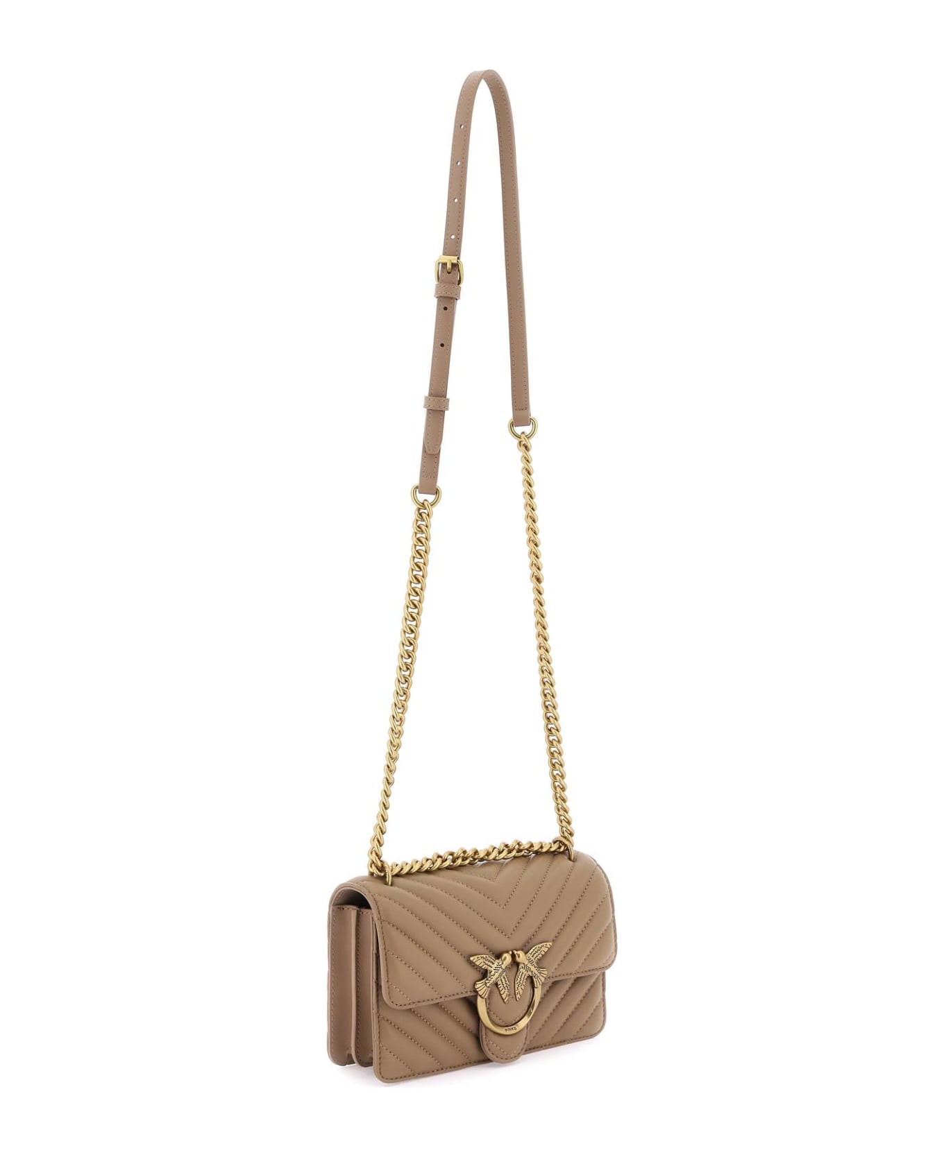 Pinko Mini Love Bag One Chevron - Q Beige