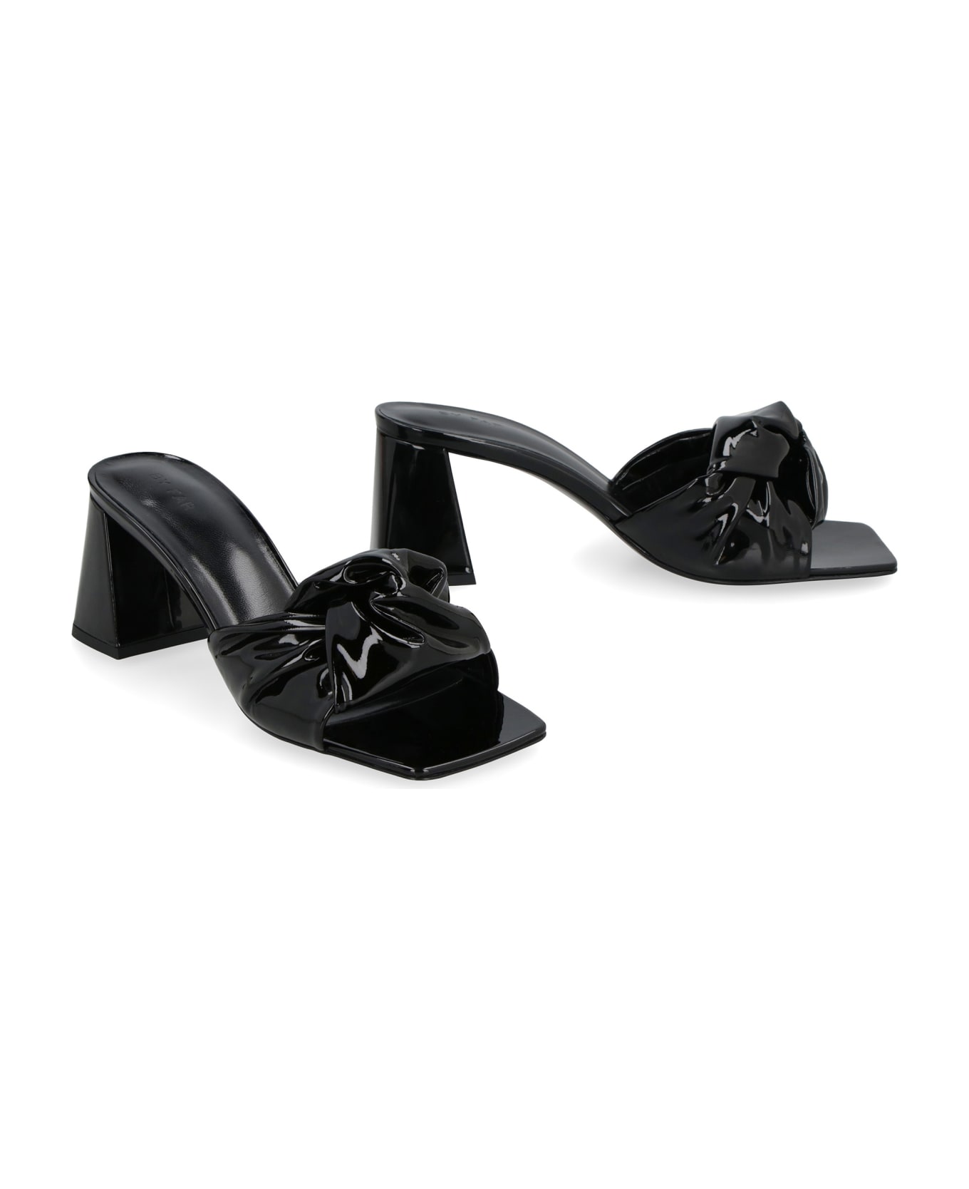 BY FAR Lamar Patent Leather Mules - black