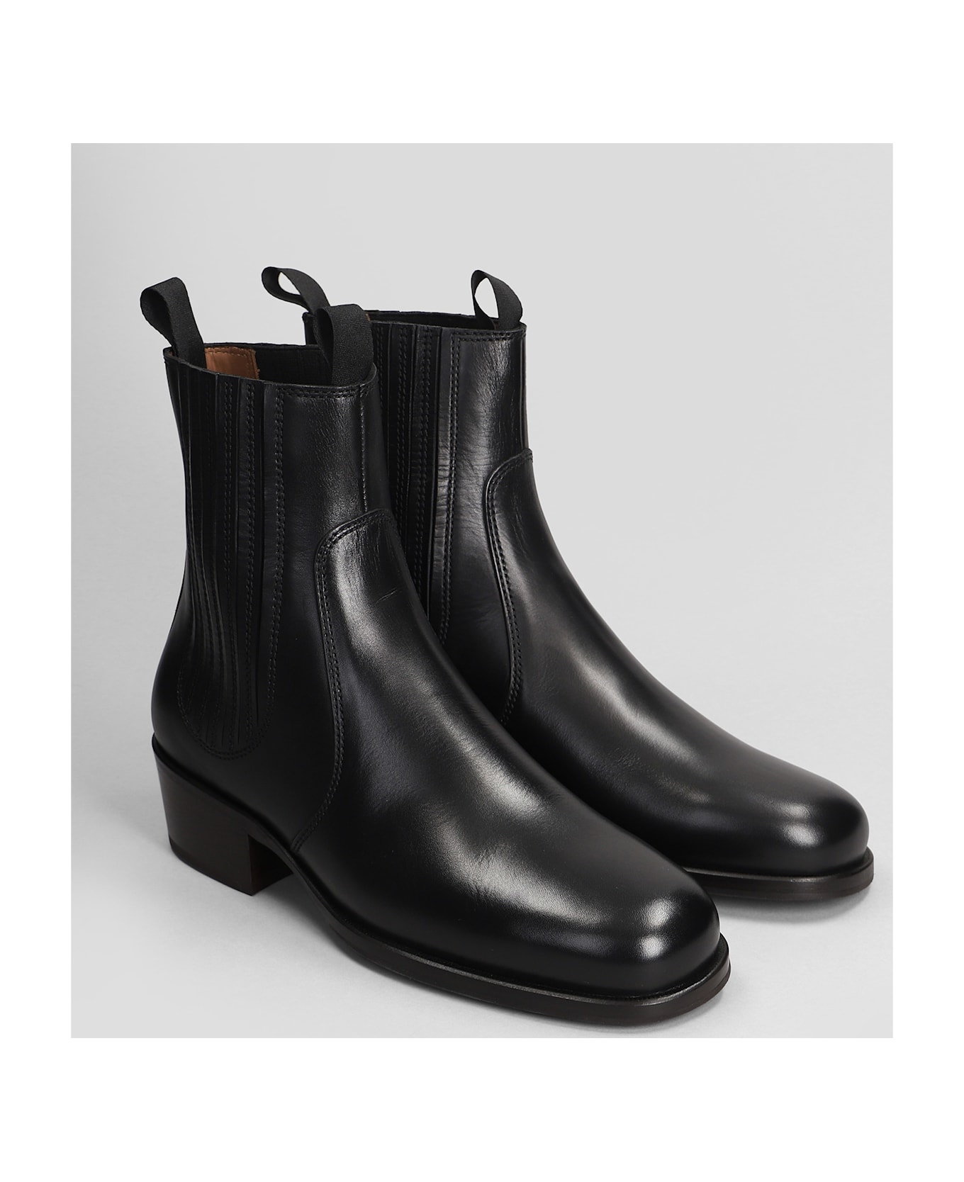 Lemaire Ankle Boots In Black Leather - black