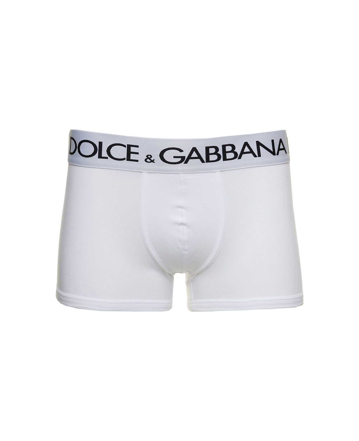 Dolce & Gabbana Boxer Briefs With Branded Waistband - White ショーツ