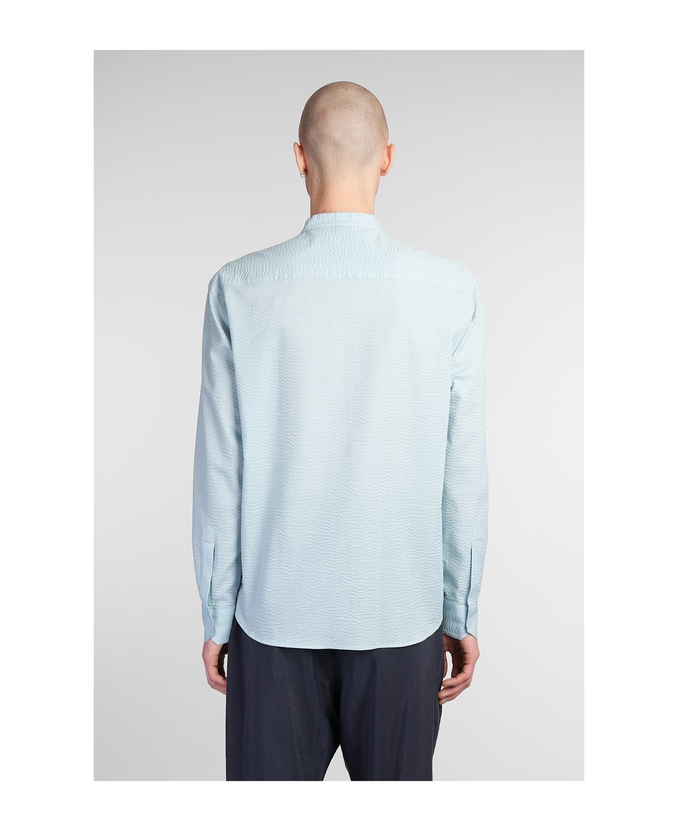 Giorgio Armani Shirt In Cyan Cotton - cyan