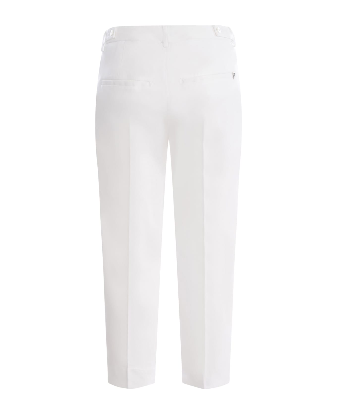 Dondup Trousers Dondup "ariel" In Stretch Cotton - Bianco ボトムス