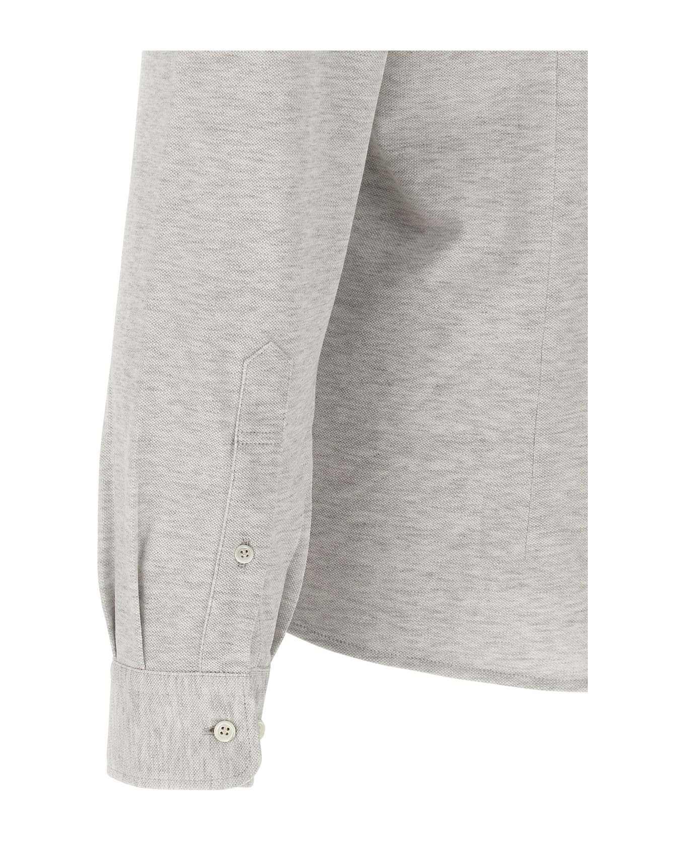 Brunello Cucinelli Piqué Cotton Shirt - Gray