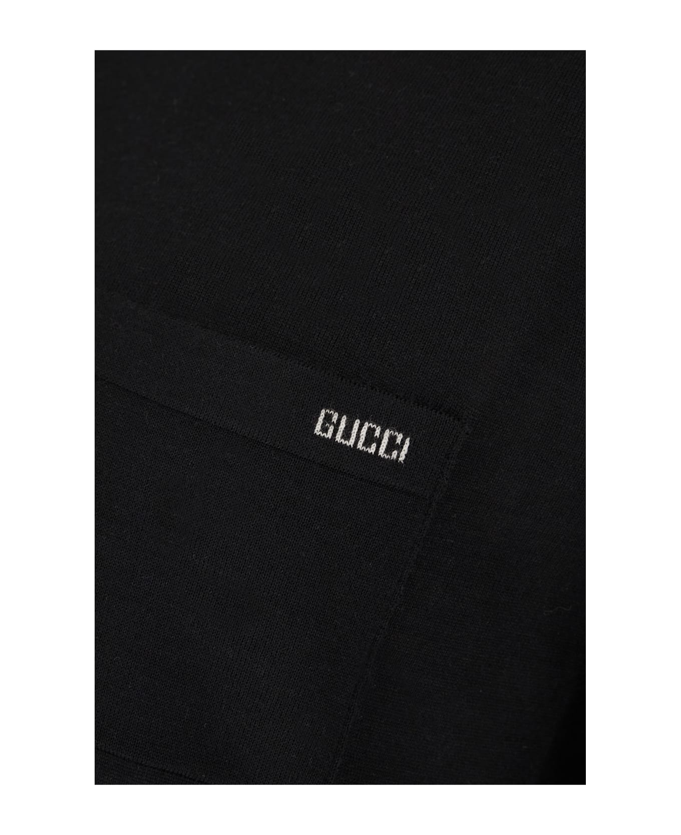 Gucci Black Wool Polo Shirt - Blu