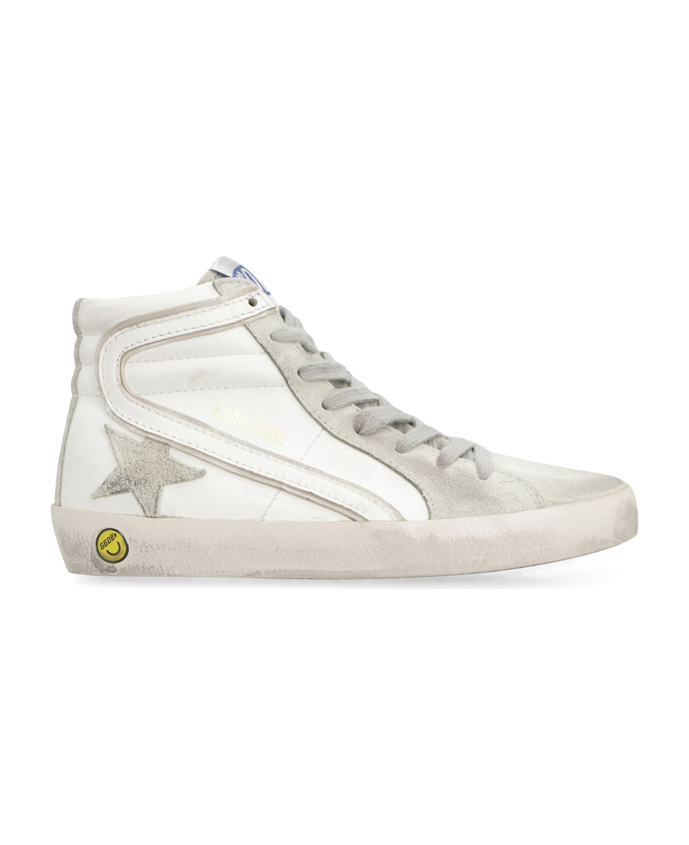 Golden Goose Slide Leather High-top Sneakers - White
