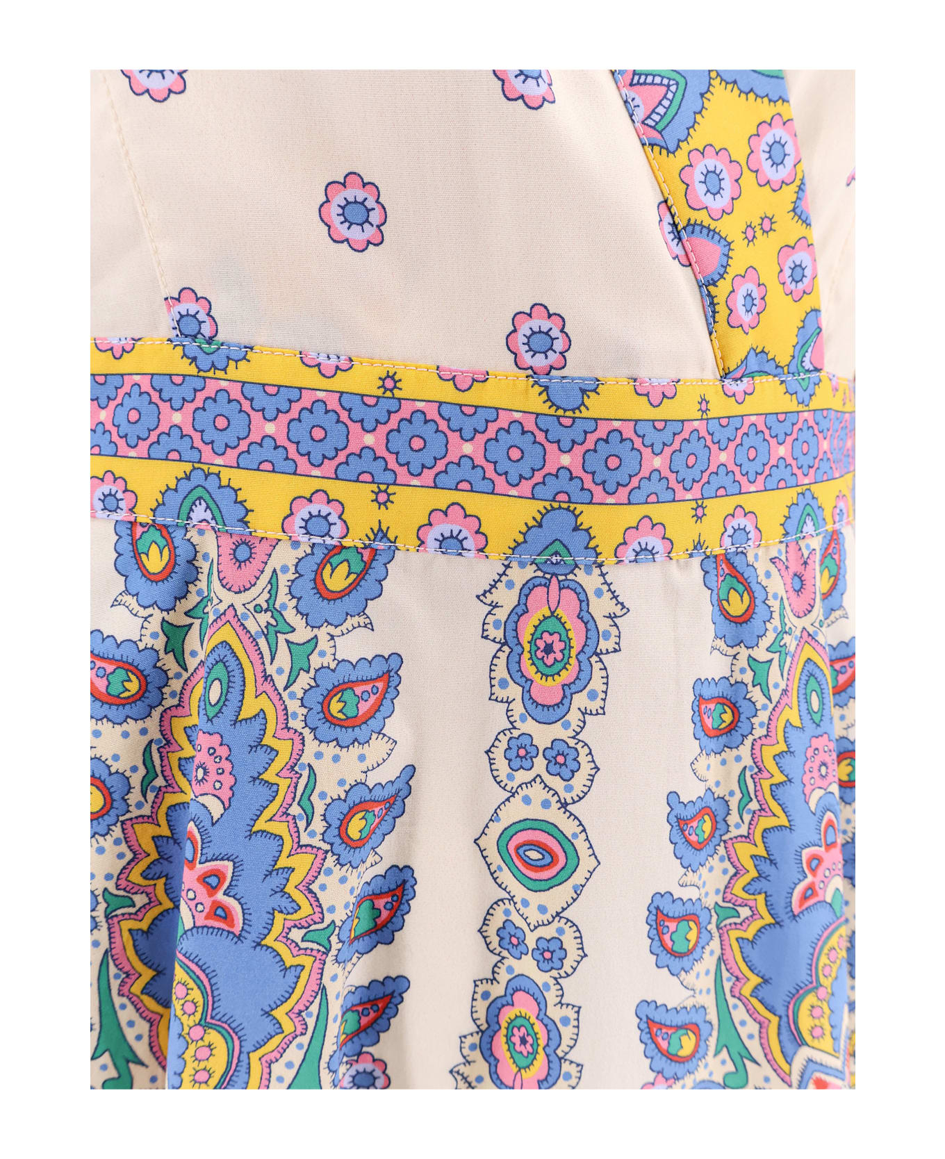 Etro Flounced Cotton Dress - Beige