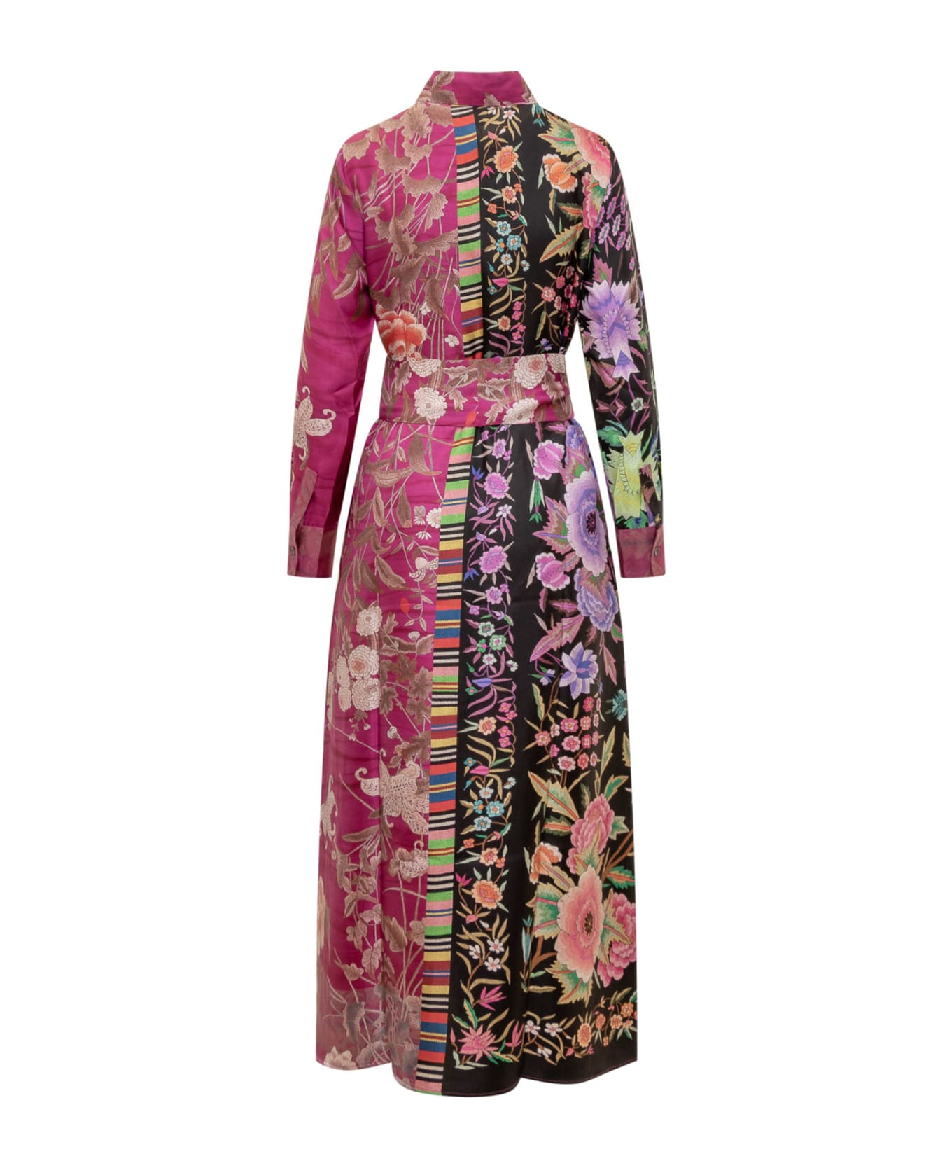 Pierre-Louis Mascia Silk Dress With Floral Pattern - BORDEAUX MULTI ワンピース＆ドレス
