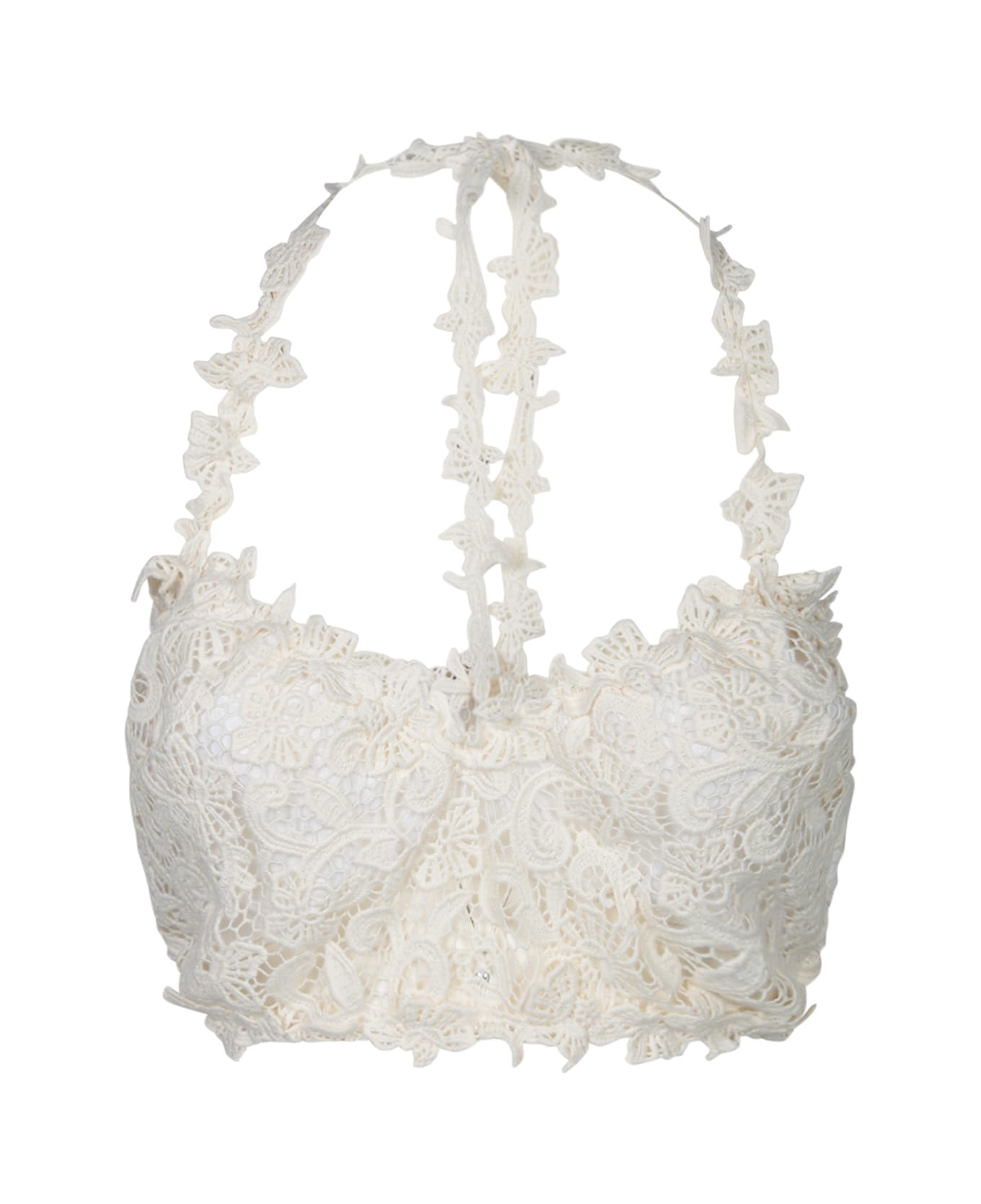 Ermanno Scervino White Macramã© Bralette Top - White