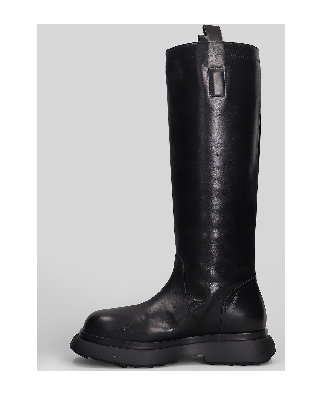 3JUIN Genny 010 Low Heels Boots In Black Leather - black