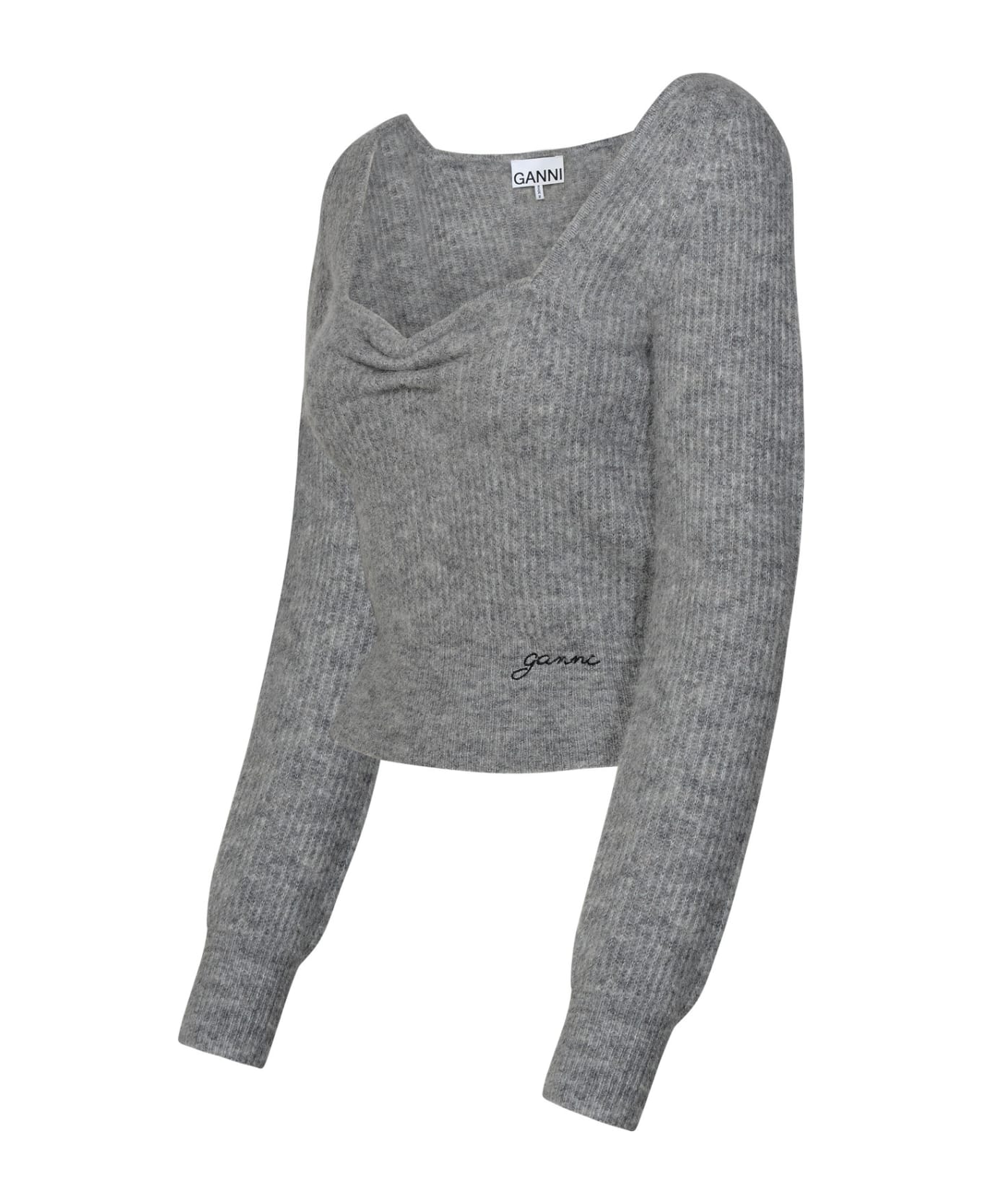 Ganni Grey Merino Blend Sweater - Grey