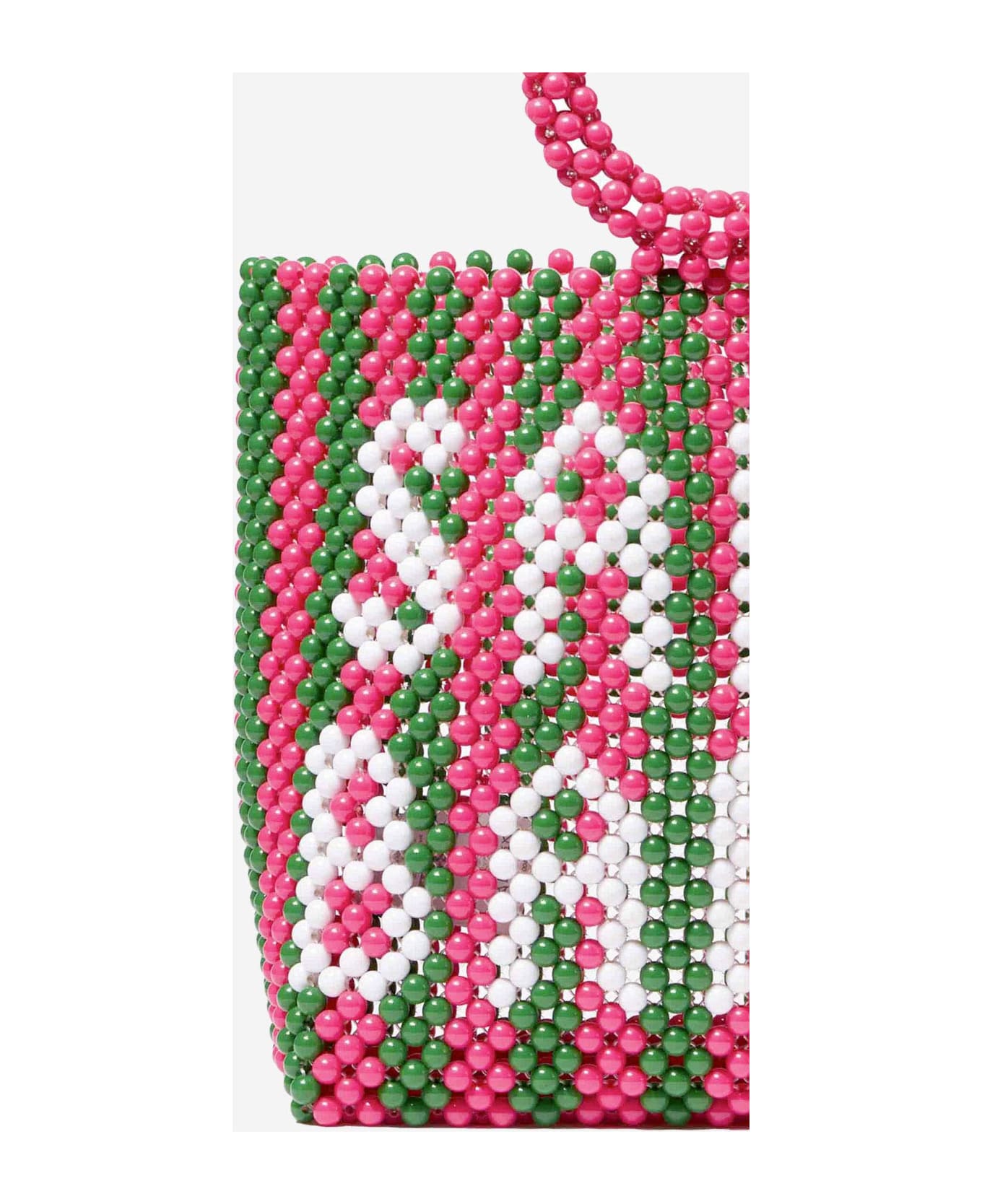 MC2 Saint Barth Beaded Handbag With Pink And Green Stripes - PINK