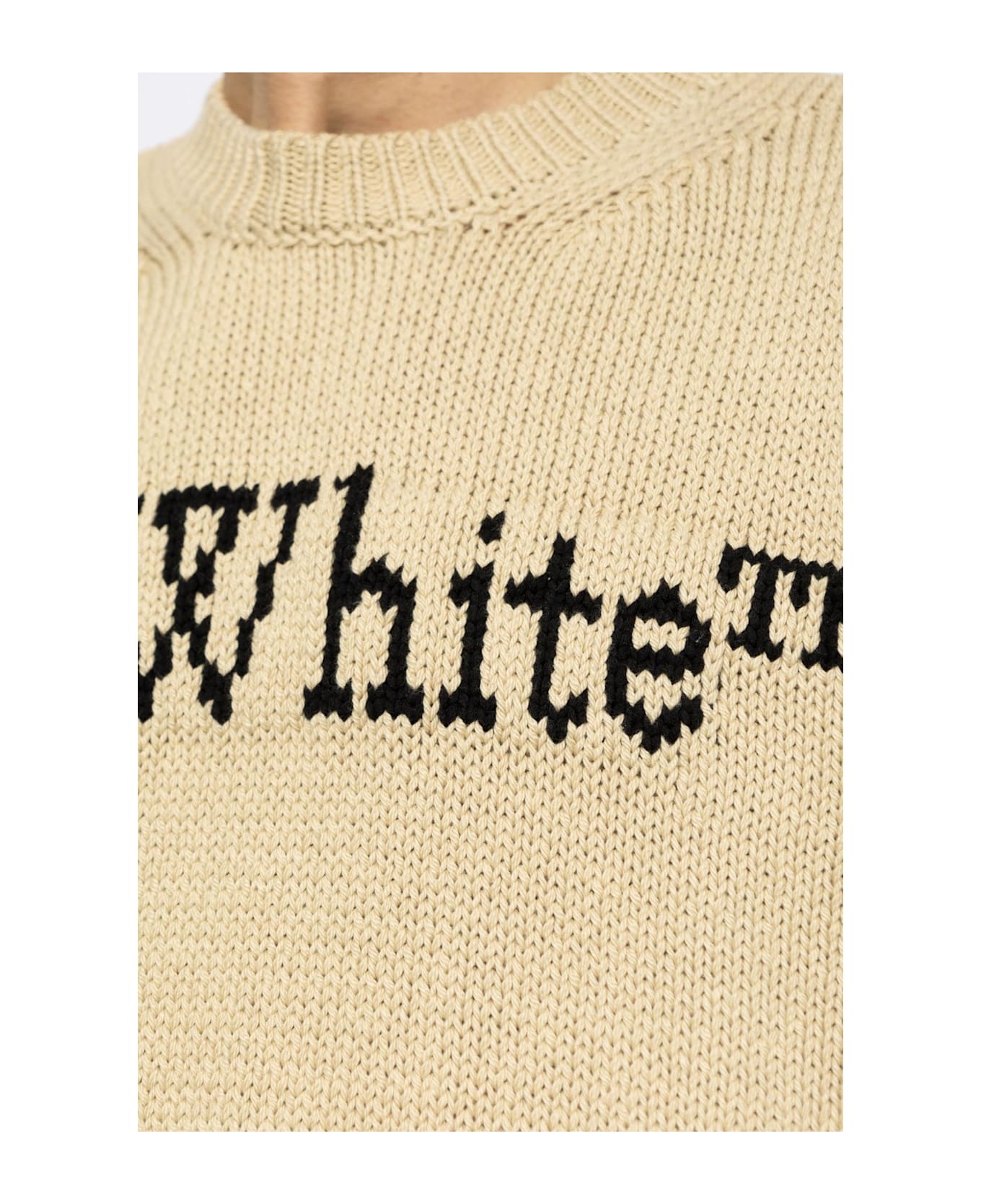 Off-White Sweater With Logo - Beige