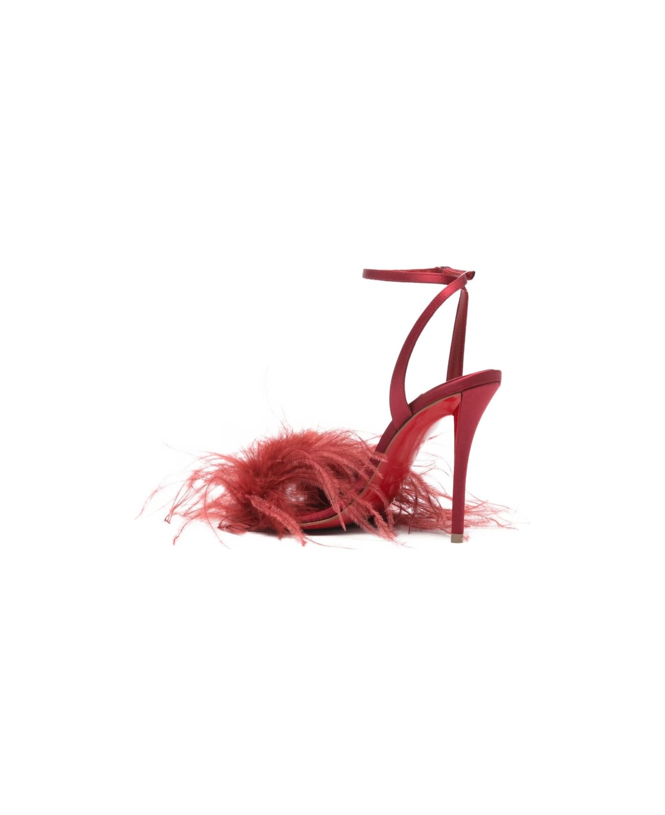 Christian Louboutin Miss Z Plumes Sandals - Red