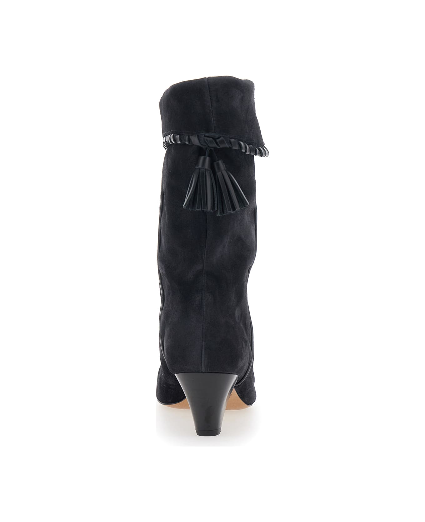 Isabel Marant 'dalby' Black Boots With Pointed Toe And Tassel Fringe In Suede Woman - Black