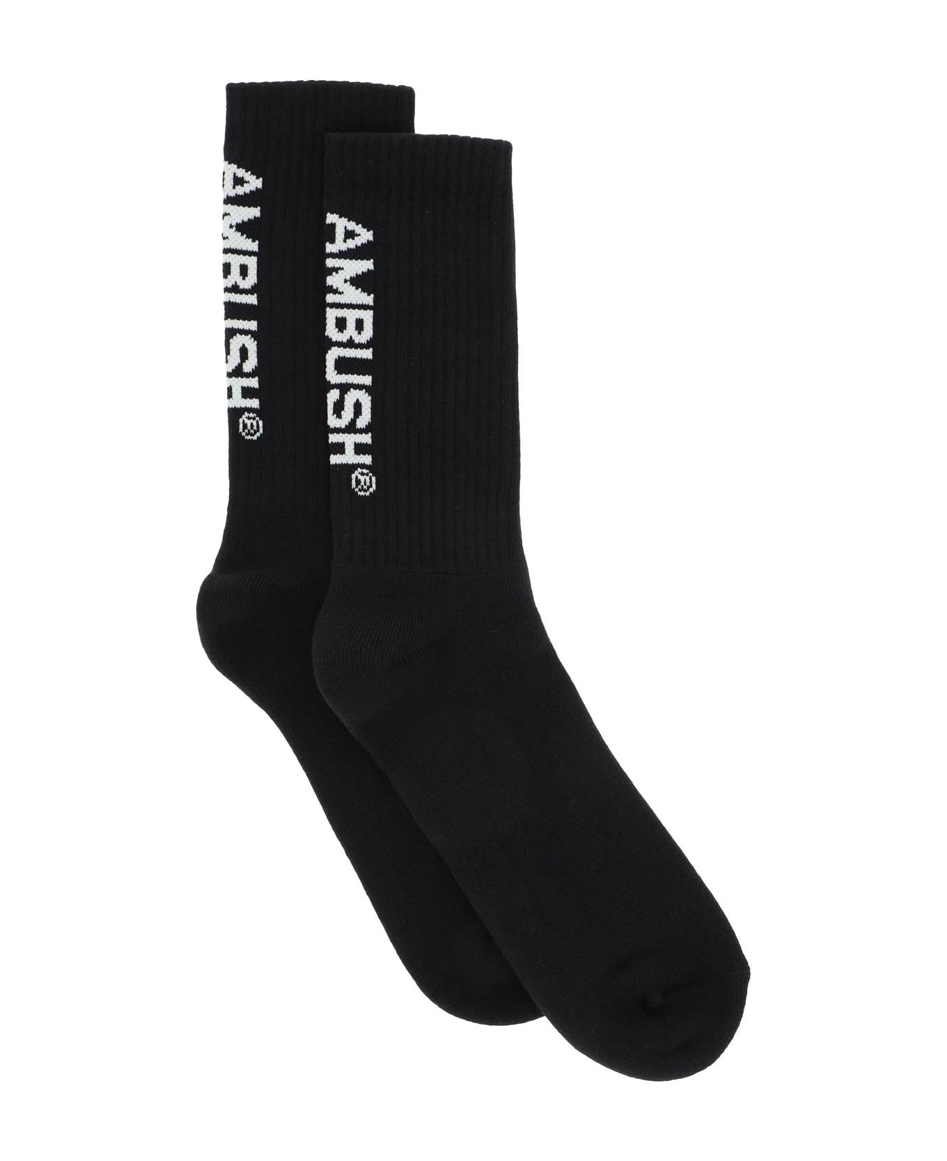 AMBUSH Logoed Socks - BLACK WHITE (Black)