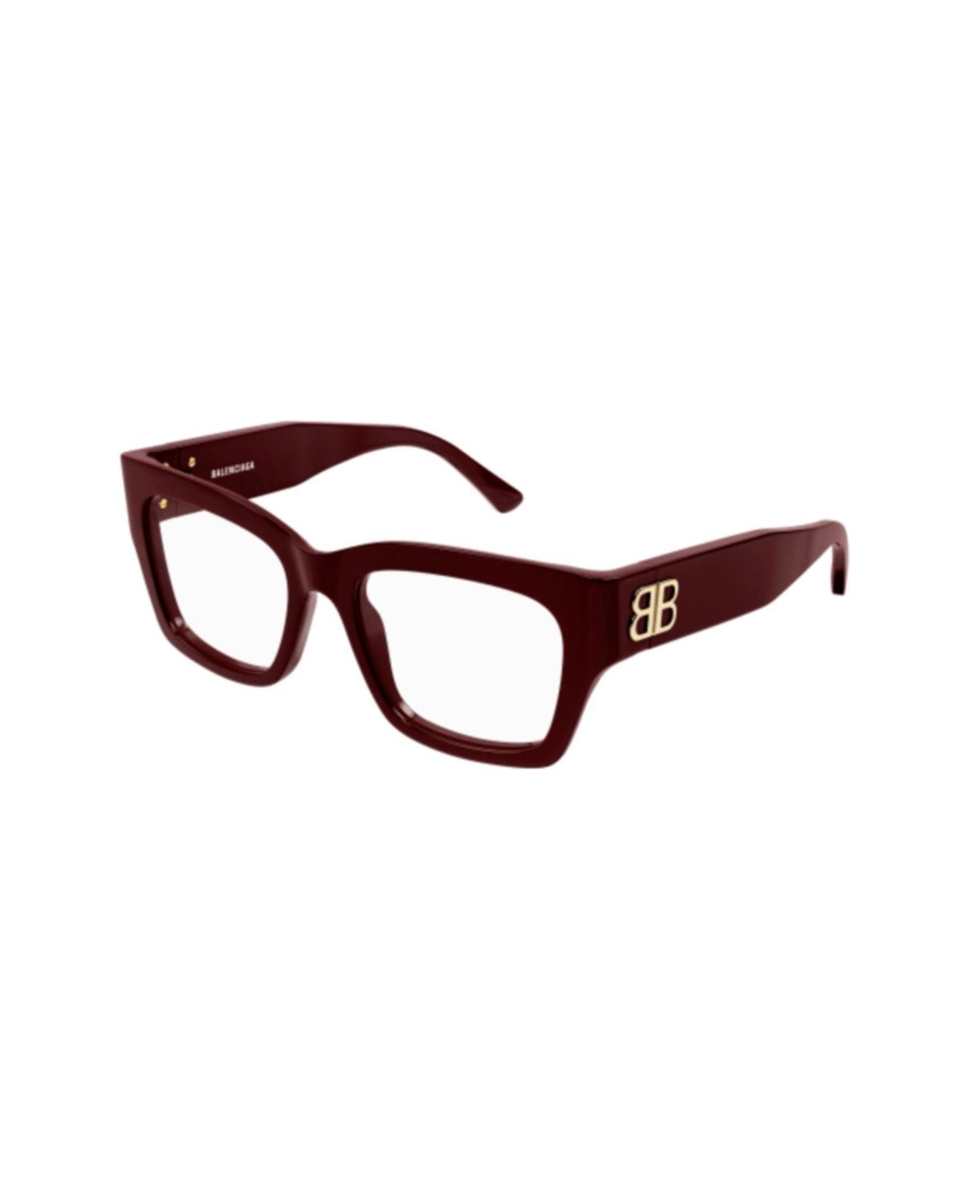 Balenciaga Eyewear Rectangle Frame Glasses - 009 burgundy burgundy tra