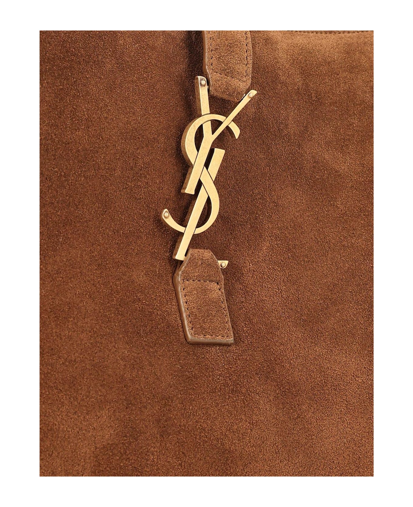 Saint Laurent Le 5 à 7 Logo Plaque Shoulder Bag - BROWN