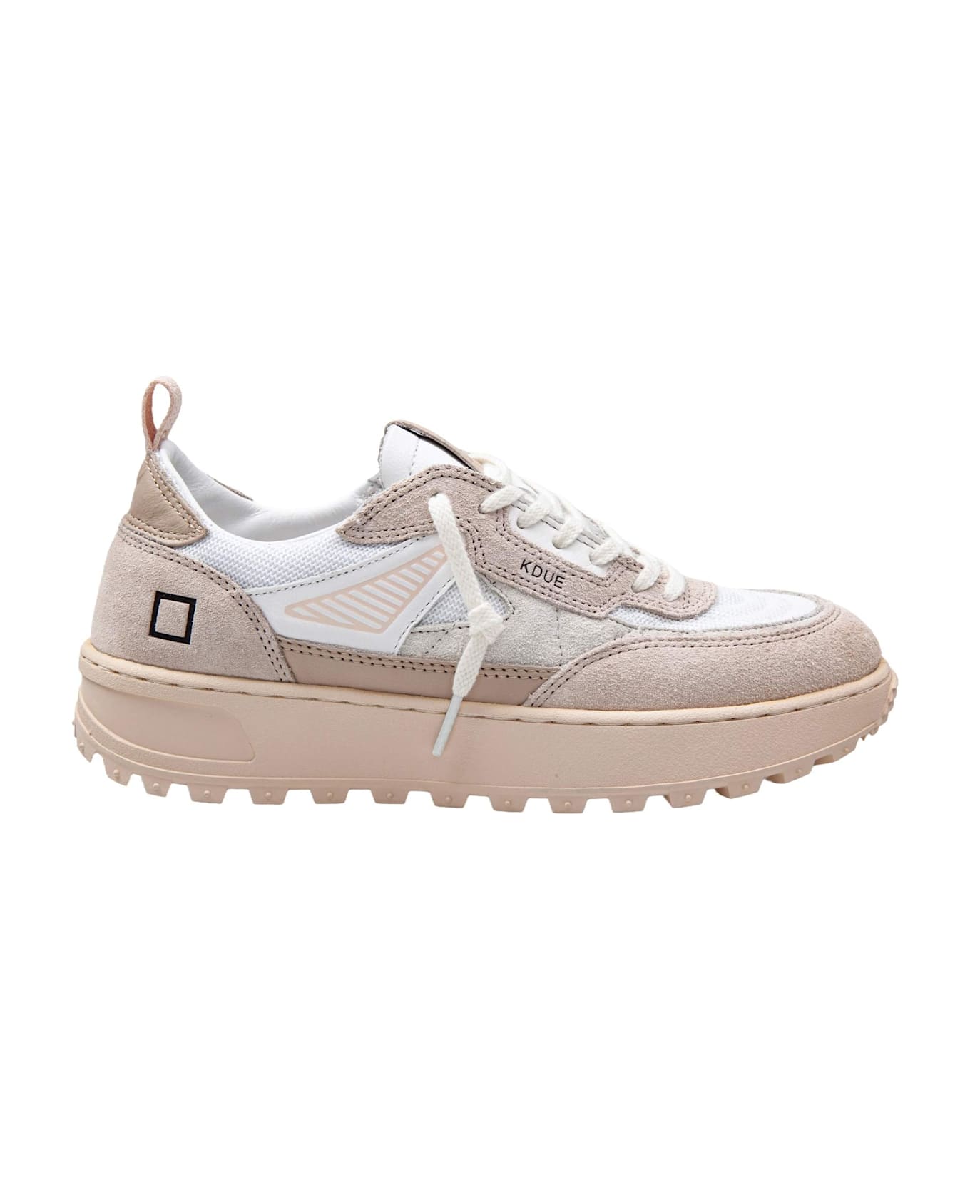 D.A.T.E. Kdue Outdoor Fabric And Suede Sneakers White And Pink - White/Pink