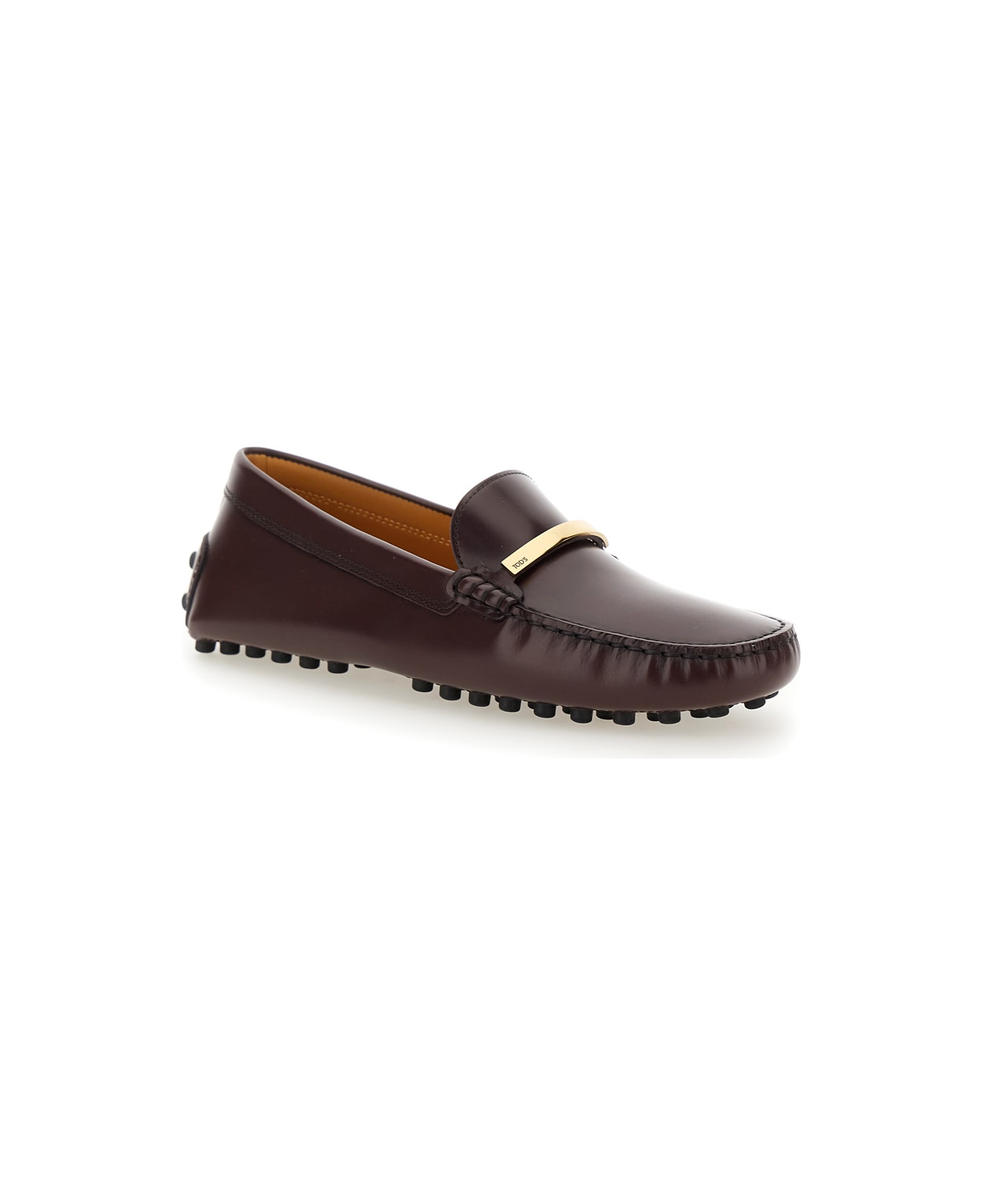 Tod
s Brown Loafers With Logo Plaque And Rubber Sole In Leather Woman - Brown