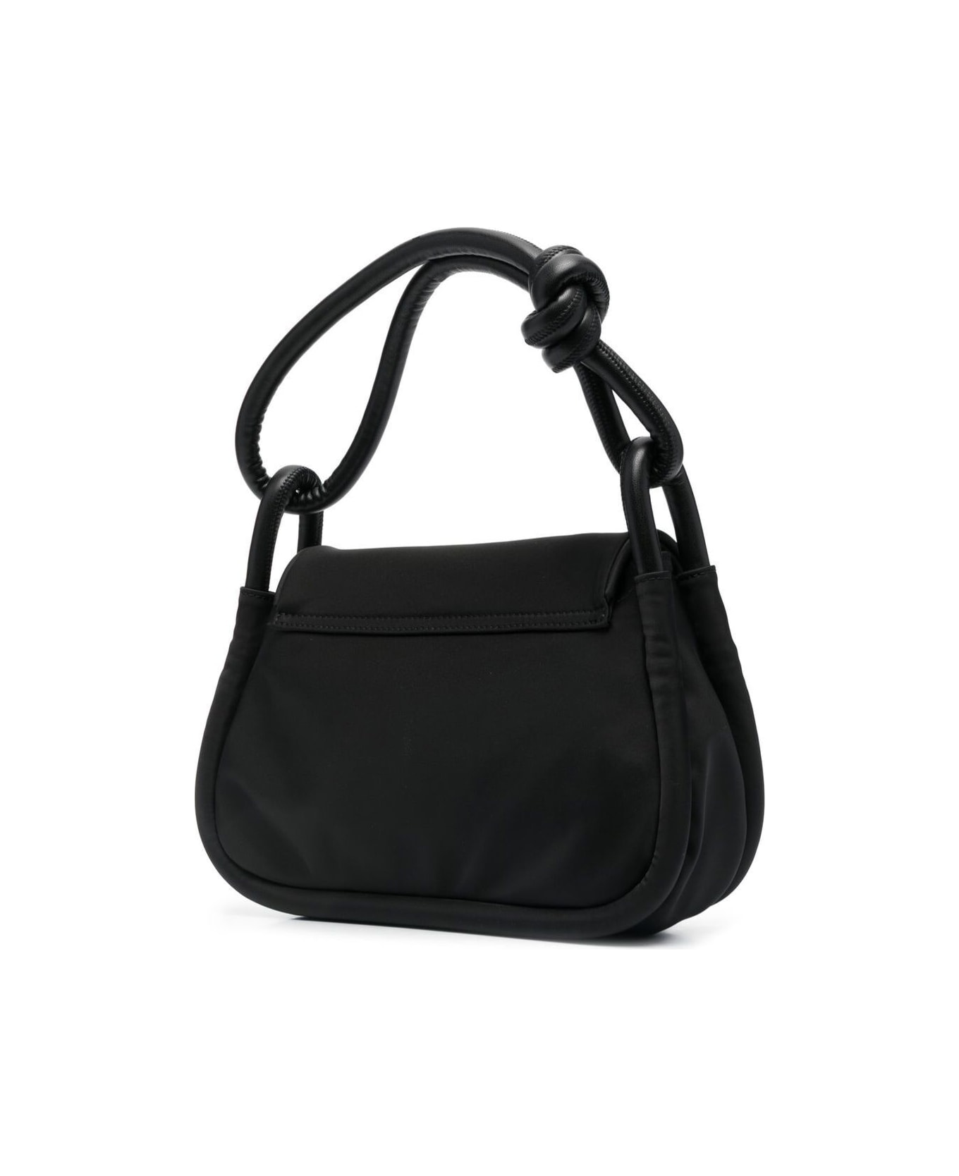 Ganni Black Knot Flap Over Tote Bag In Polyester Woman - Black