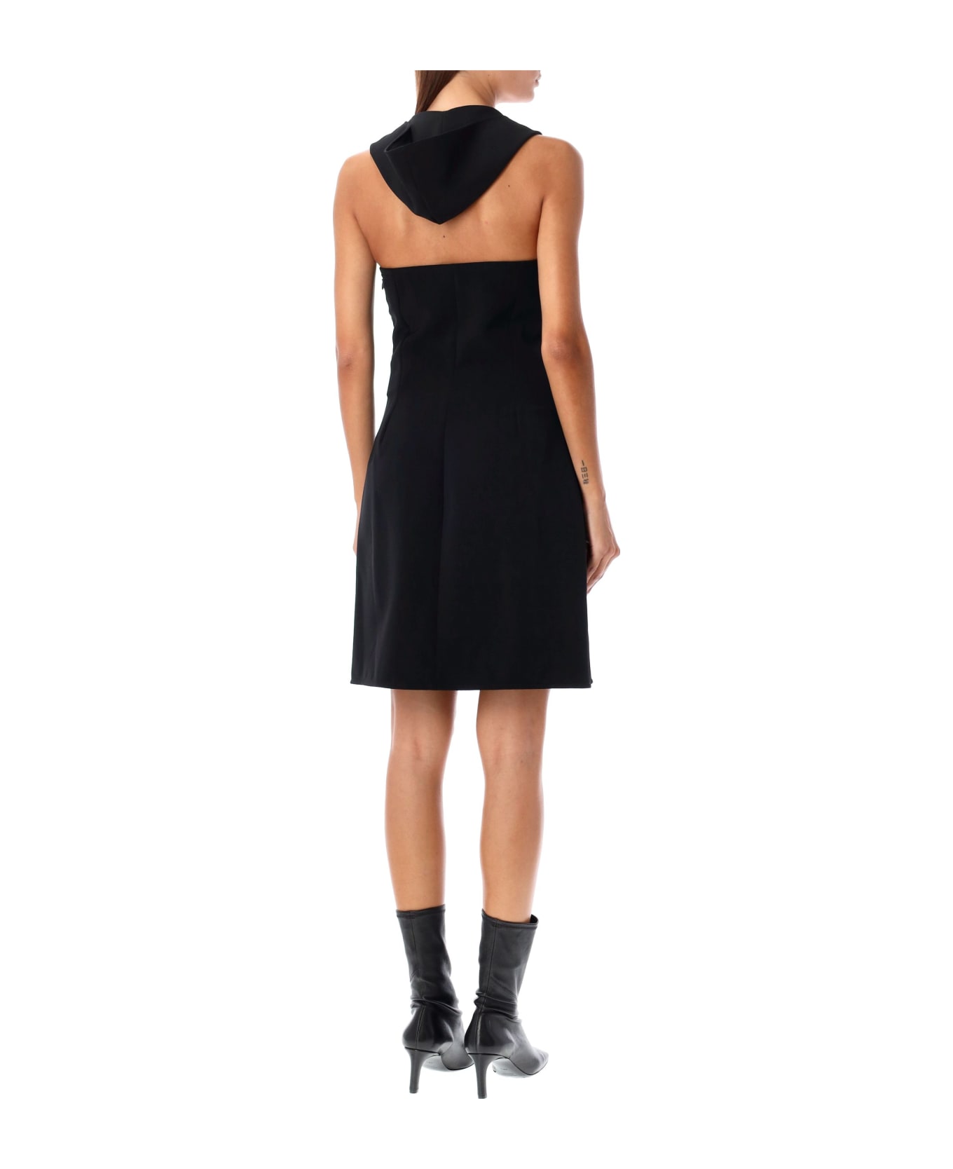 Courrèges Hooded Mini Dress - BLACK