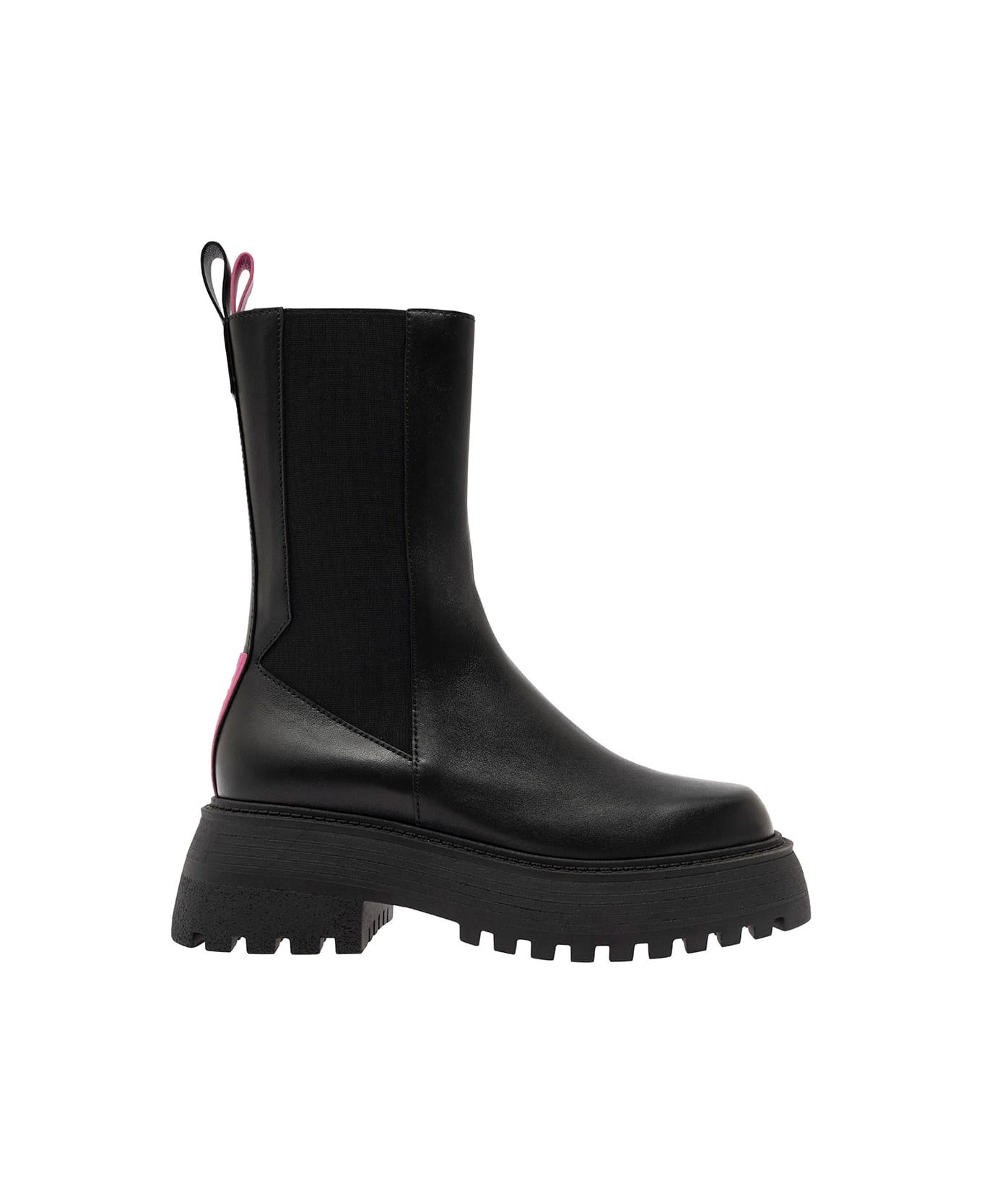 3JUIN 'tokyo' Black Boots With Chunky Platform In Leather Woman - Black
