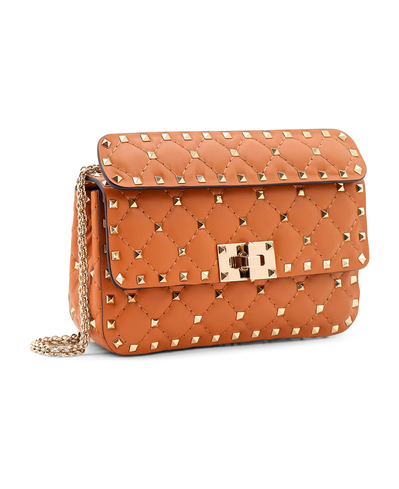 Valentino Garavani Rockstud Spike Shoulder Bag - Brown
