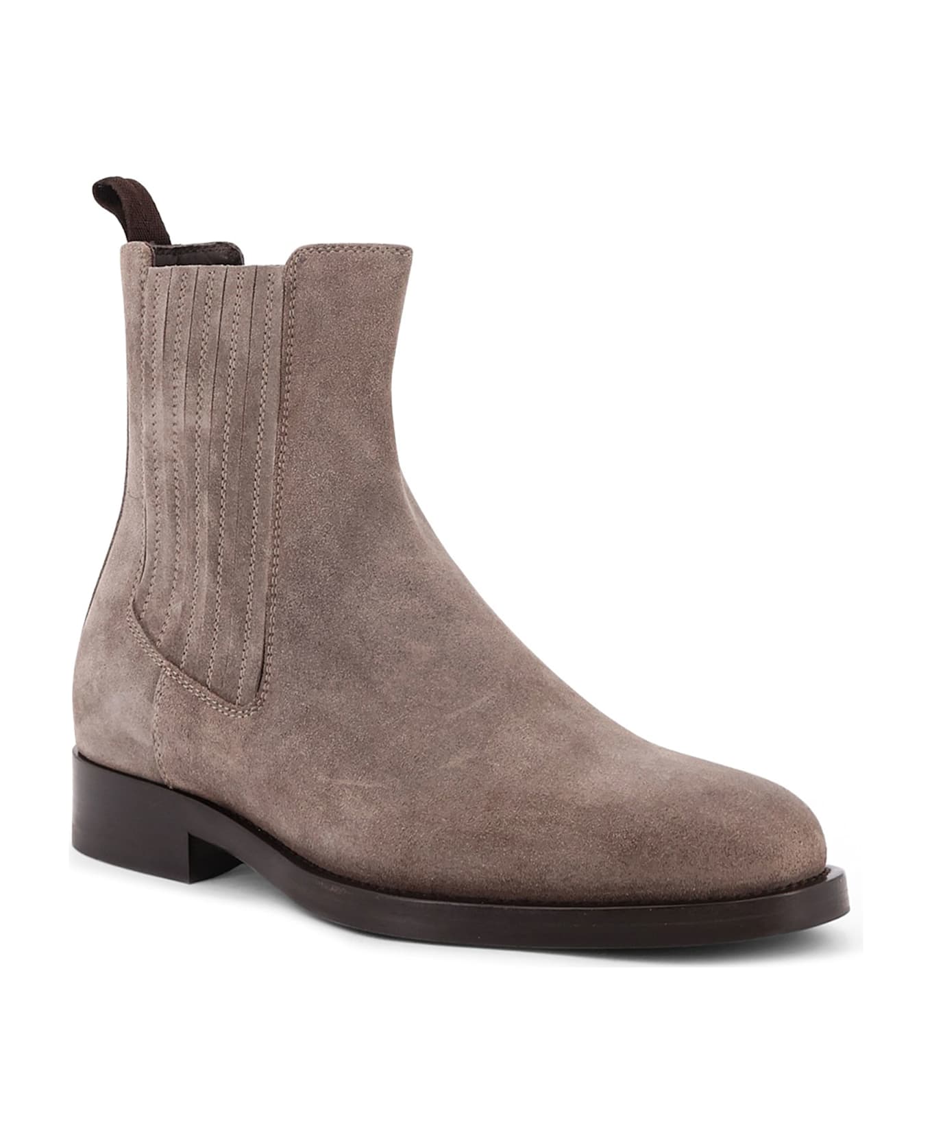 Brunello Cucinelli Chelsea Boot Suede Ankle Boots - Brown