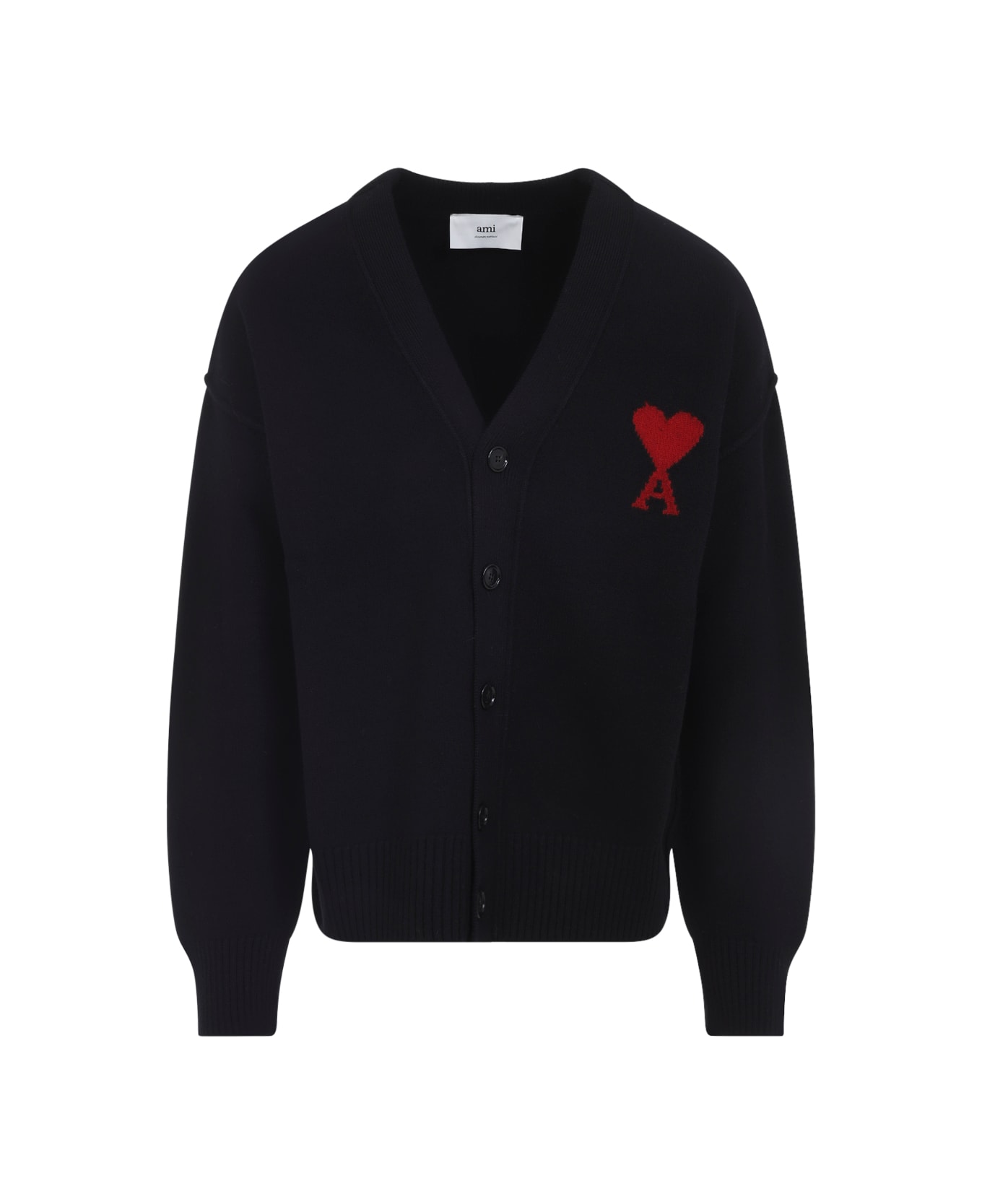 Ami Alexandre Mattiussi Adc Cardigan - Black Red