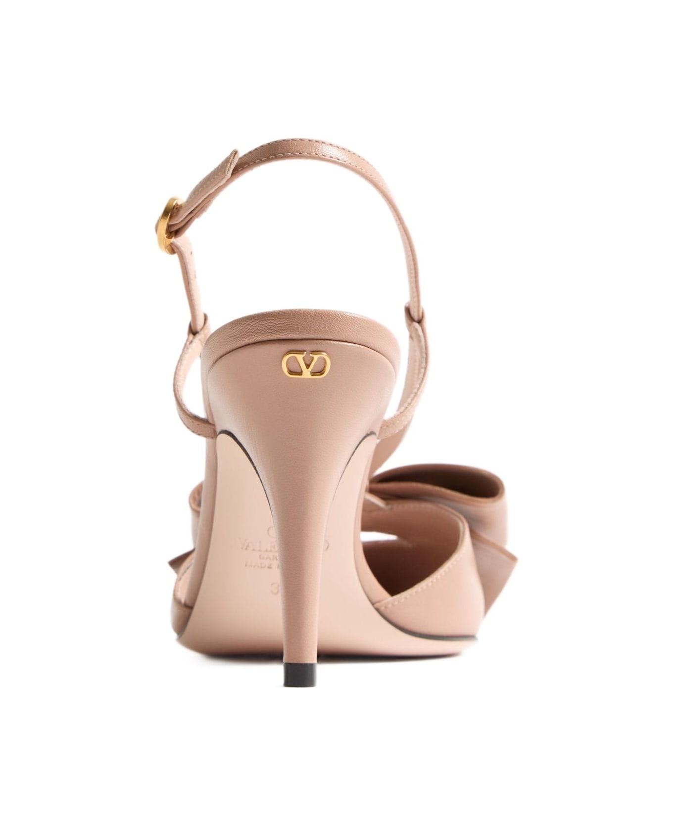 Valentino Garavani Bowow Leather Pumps - Powder