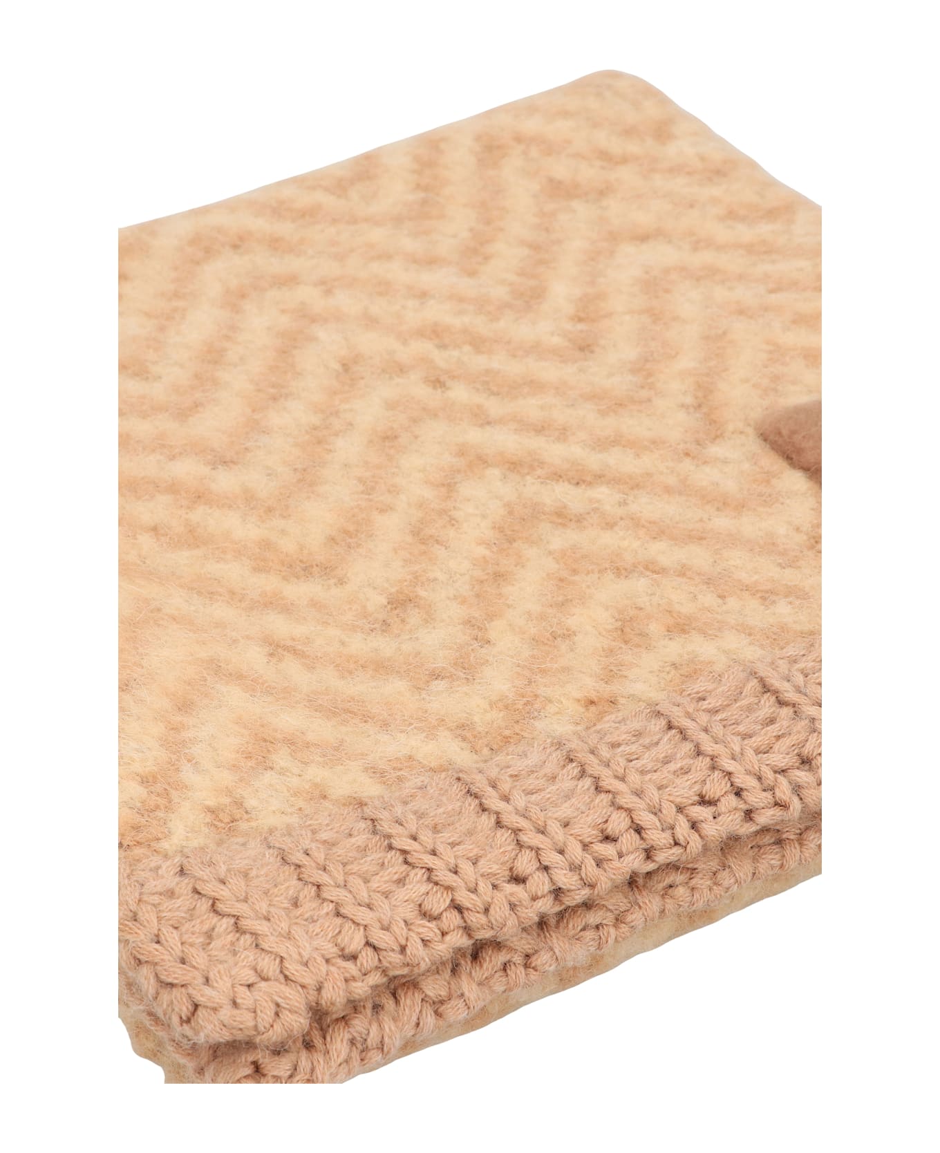 Fendi Scarf Ff In Alpaca - brown