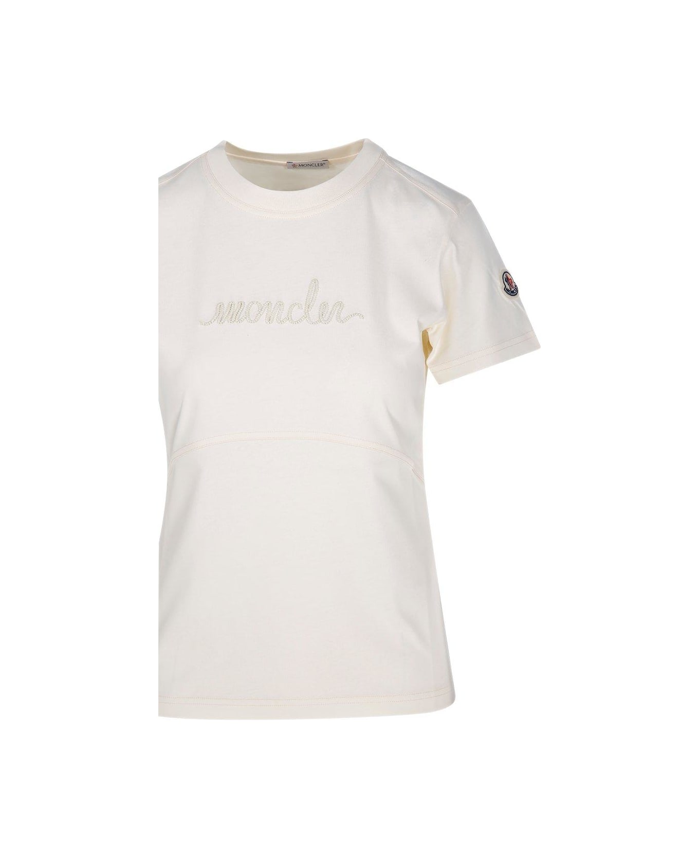 Moncler Logo Patch Crewneck T-shirt - NEUTRALS