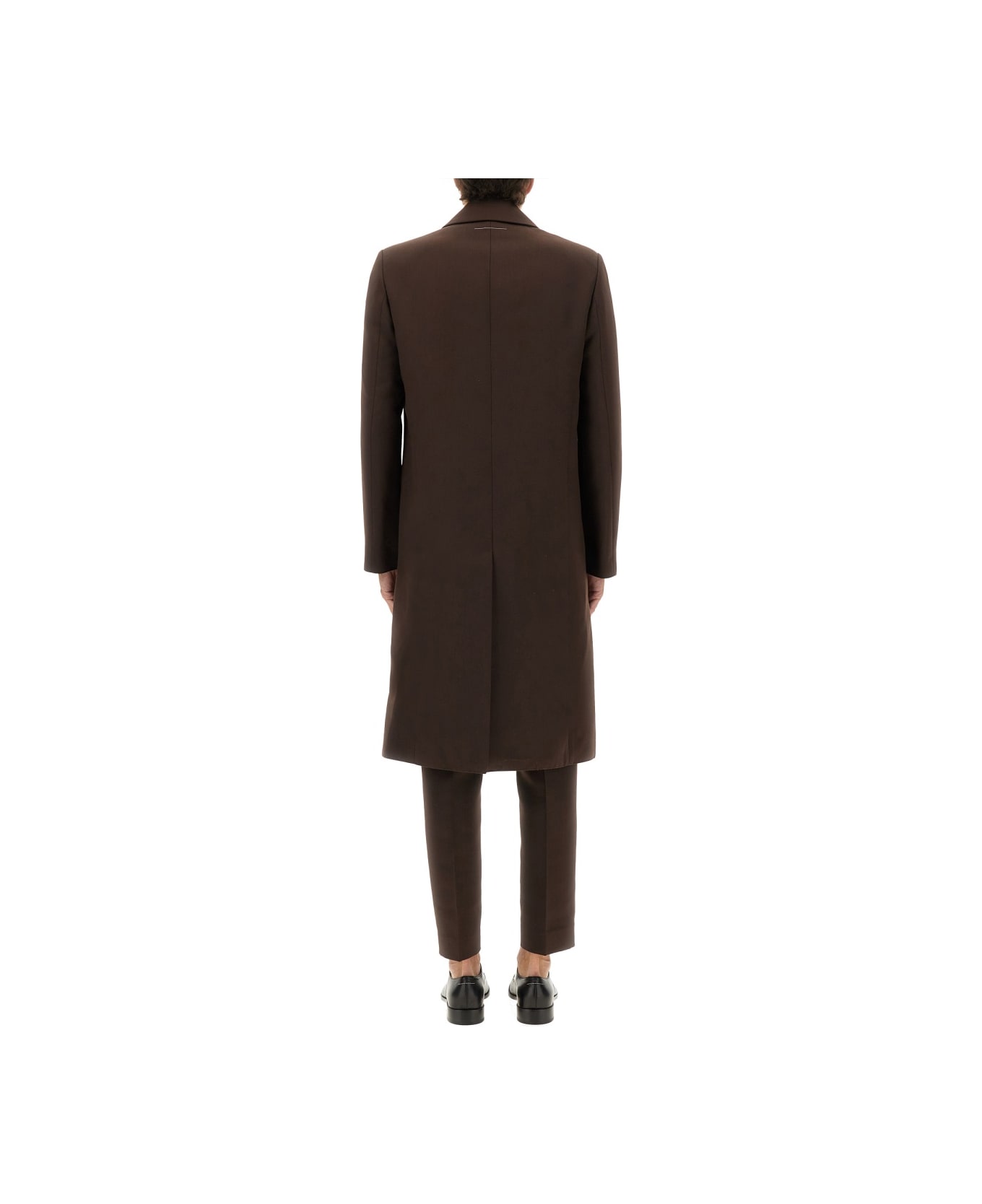 MM6 Maison Margiela Wool Blend Coat - BROWN