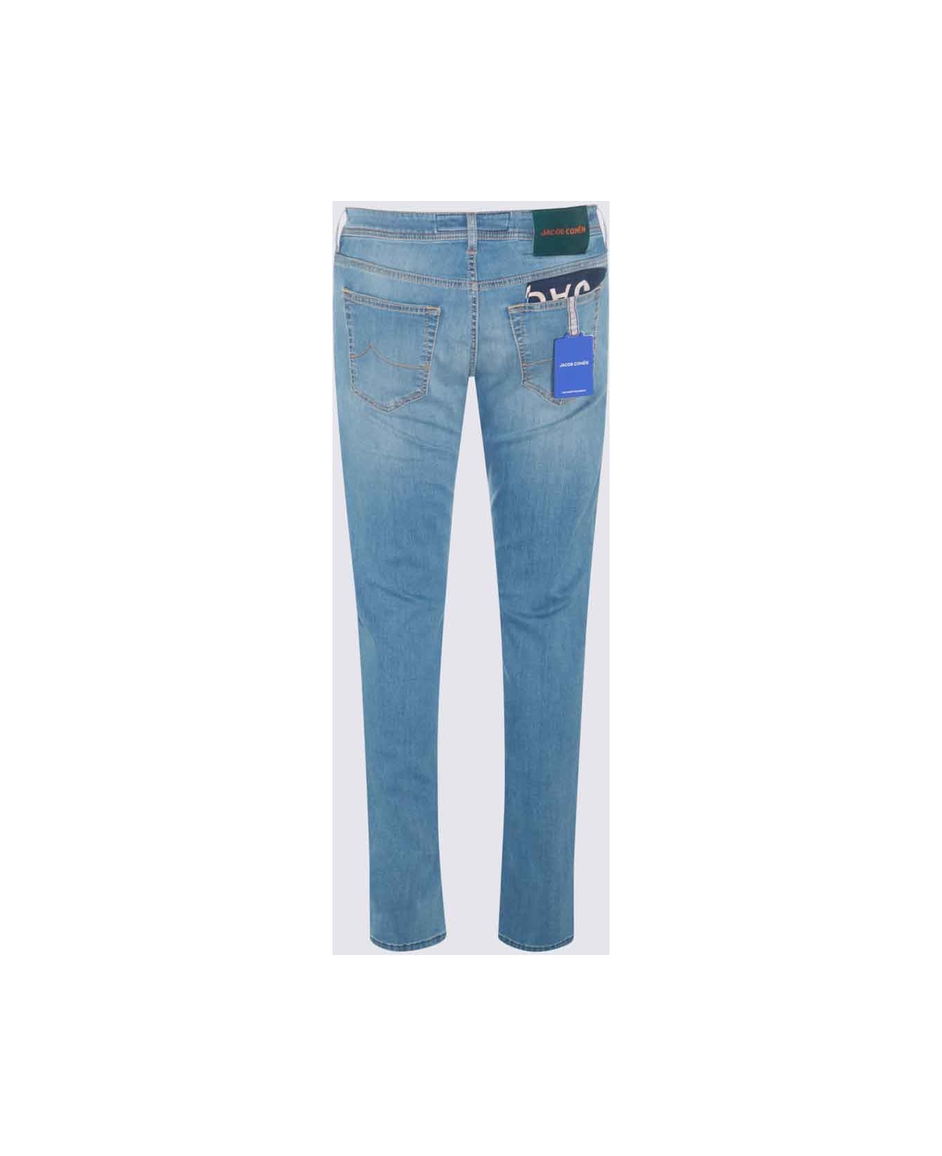 Jacob Cohen Light Blue Cotton Denim Jeans - DENIM