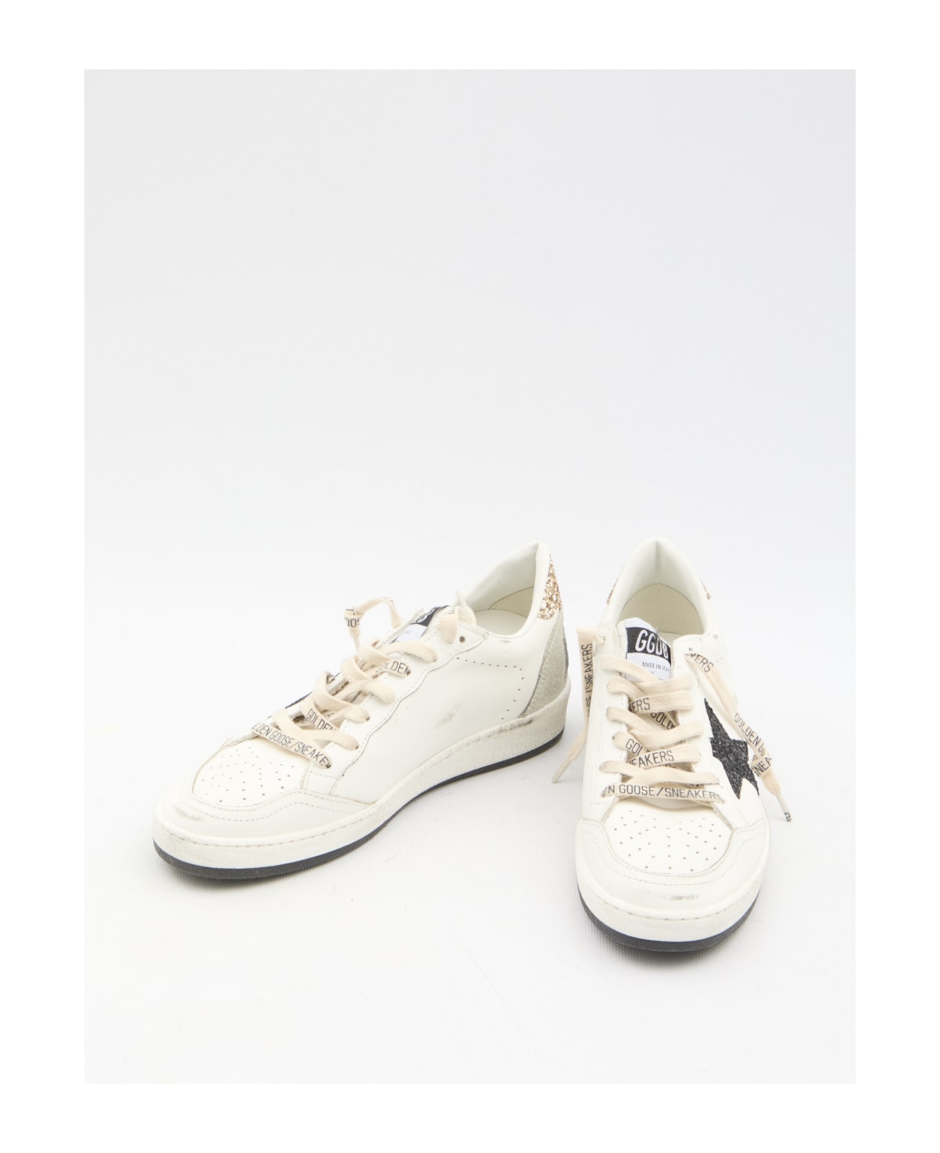 Golden Goose Ball Star Sneakers - White Black Gold Ice